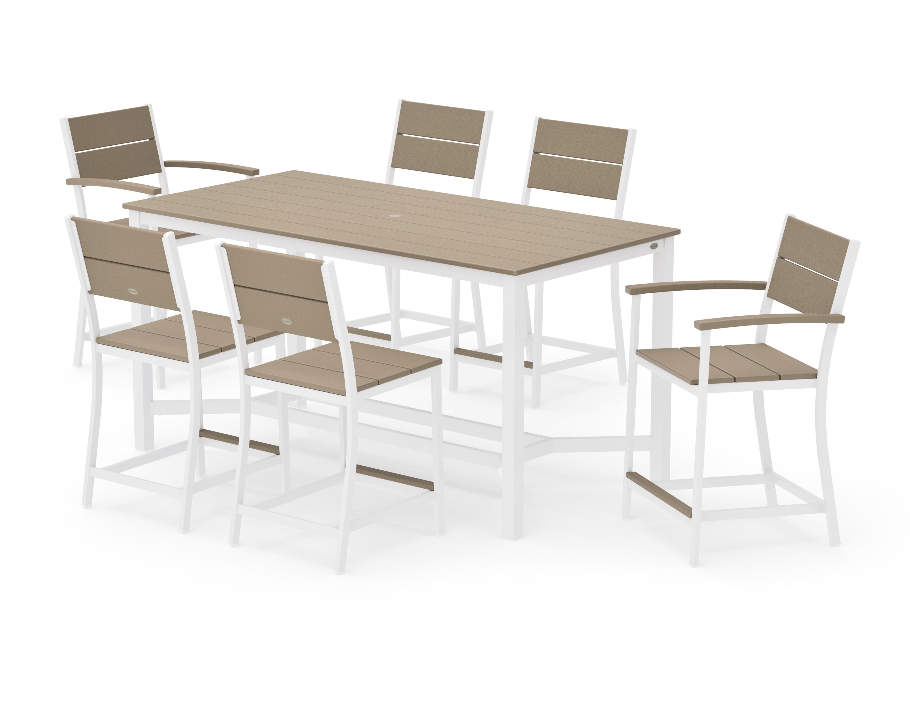 Main Street 7-Piece Counter Set in White / Vintage Sahara