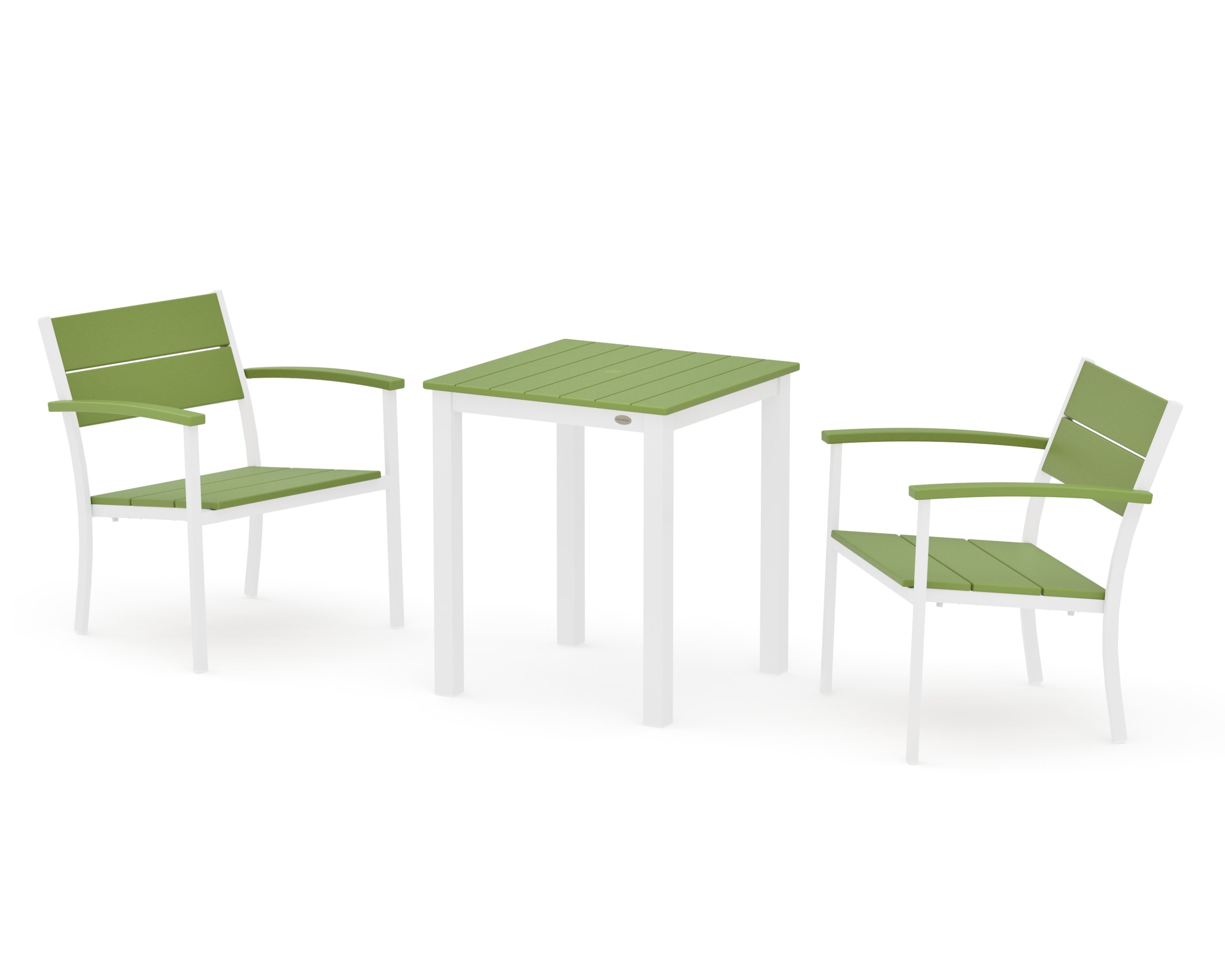 Main Street 3-Piece Square Dining Set in White / Lime