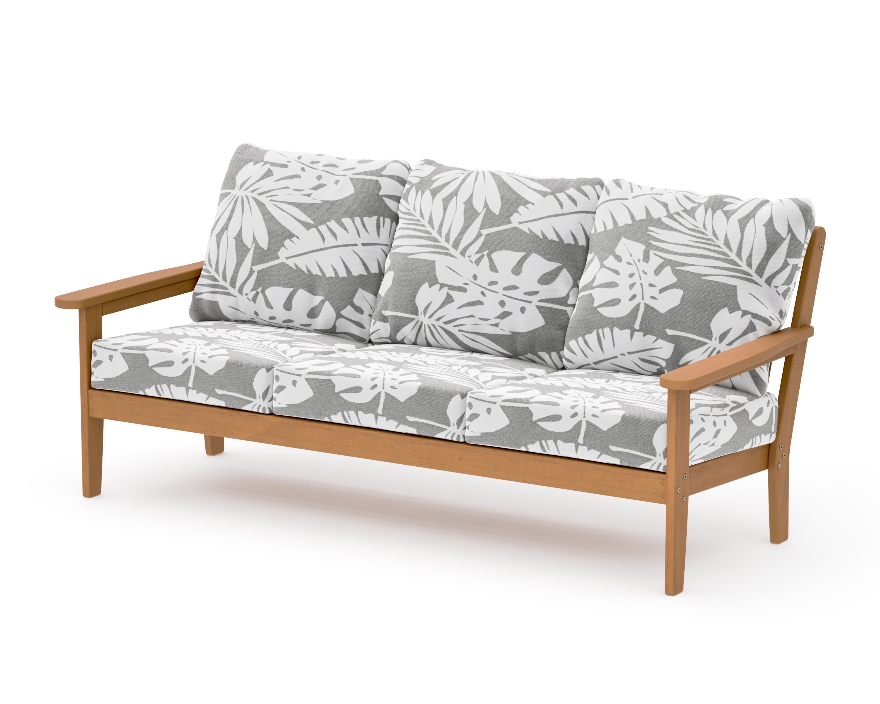 Cottage Deep Seating Sofa in Natural / Leaf Grey Mist
