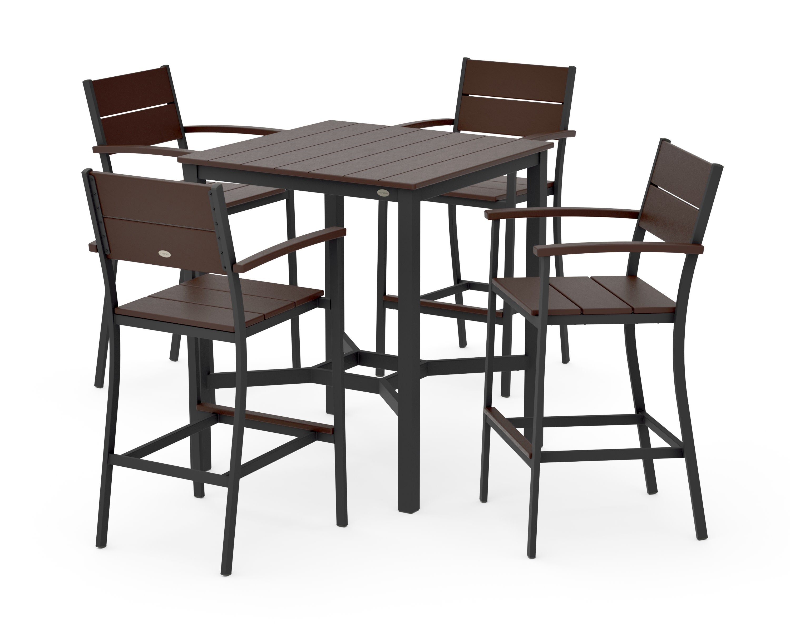 Main Street 5-Piece Bar Set in Black / Mahogany