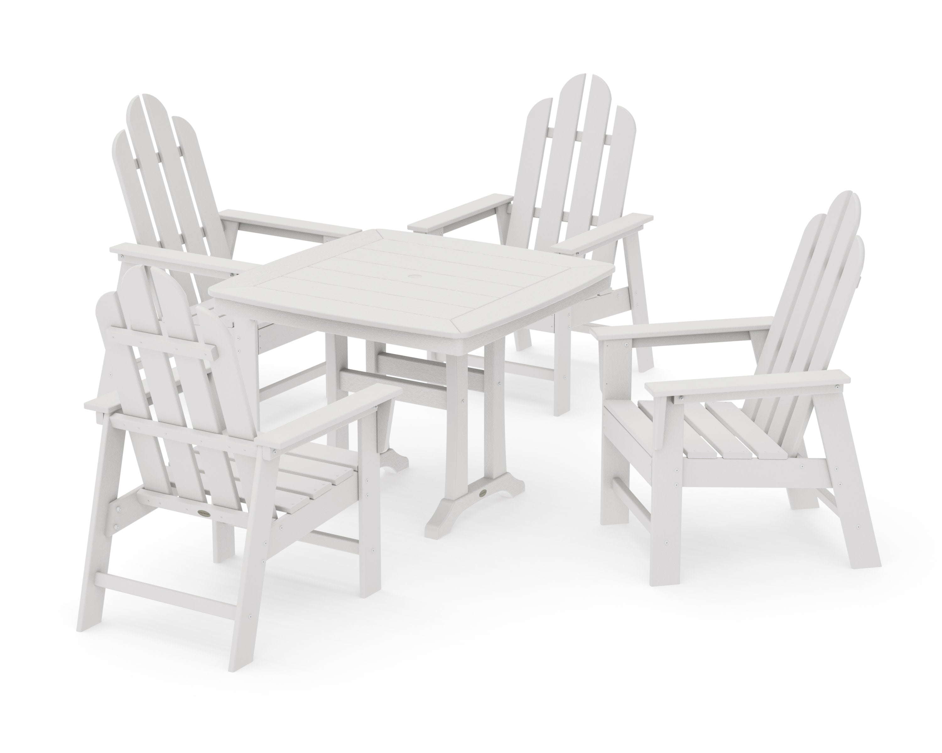 Long Island 5-Piece Dining Set with Trestle Legs in Vintage White