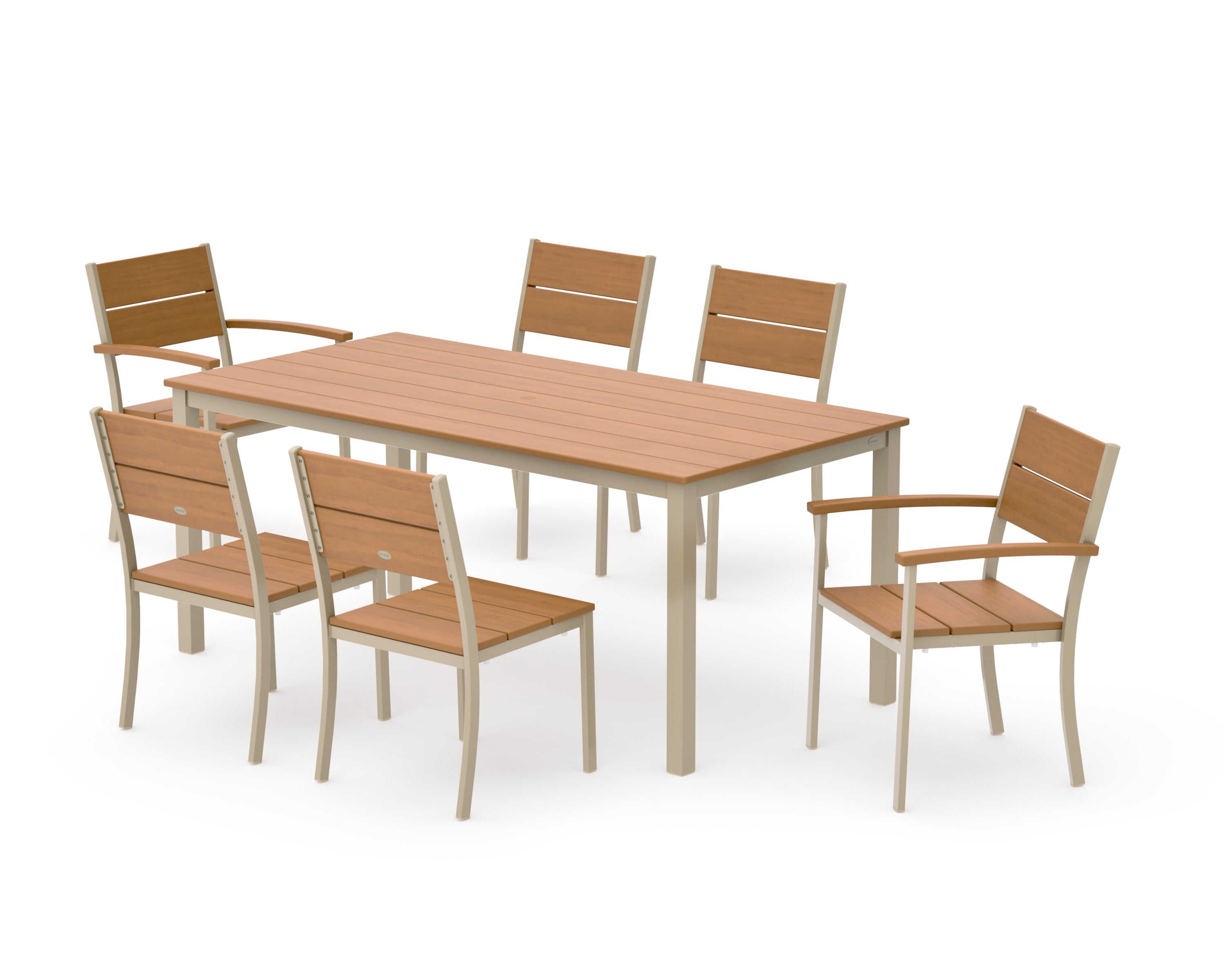 Main Street 7-Piece Dining Set in Sand / Natural