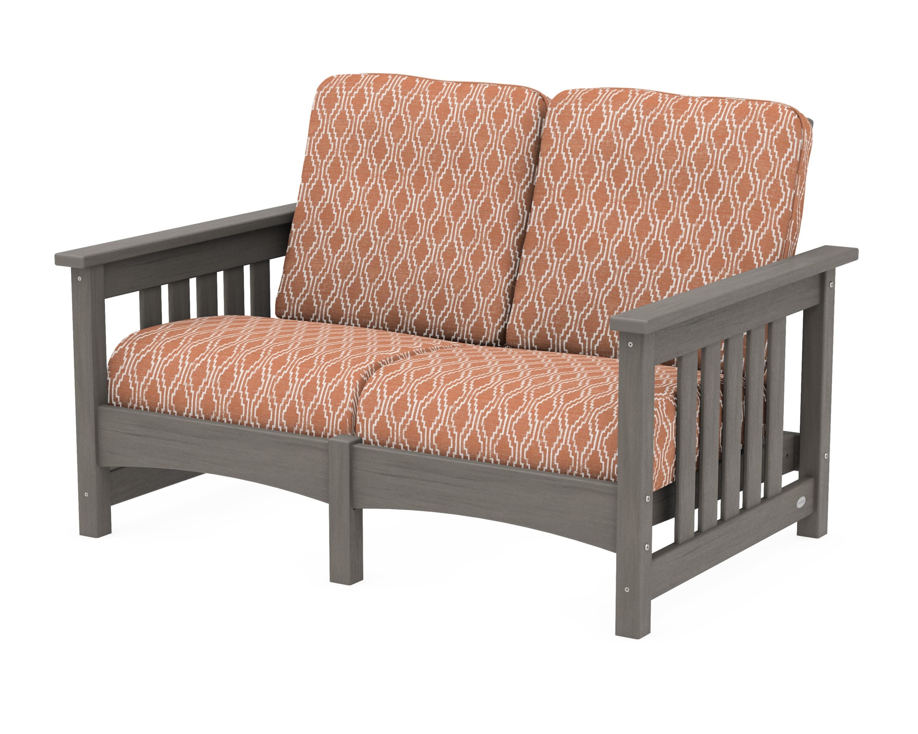 Club Mission Loveseat in Driftwood / Solve Clay