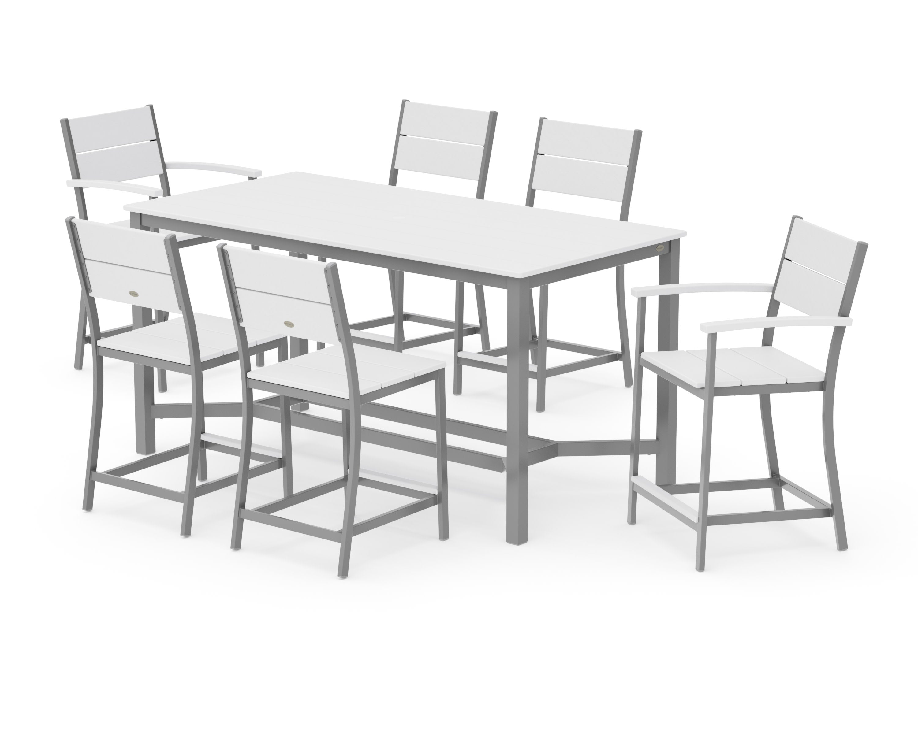 Main Street 7-Piece Counter Set in Silver / White