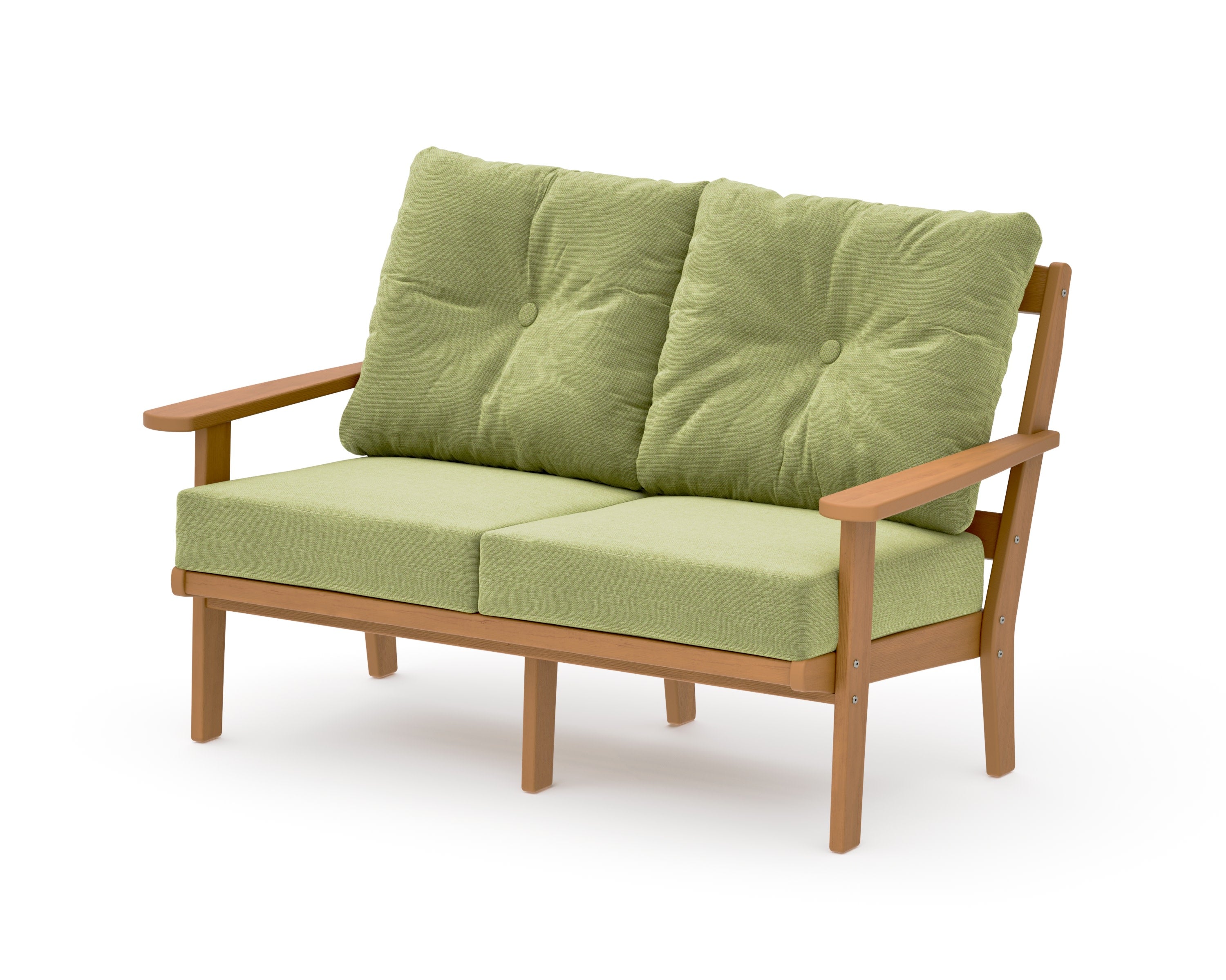Mission Deep SeatingLoveseat in Natural / Chartreuse Boucle