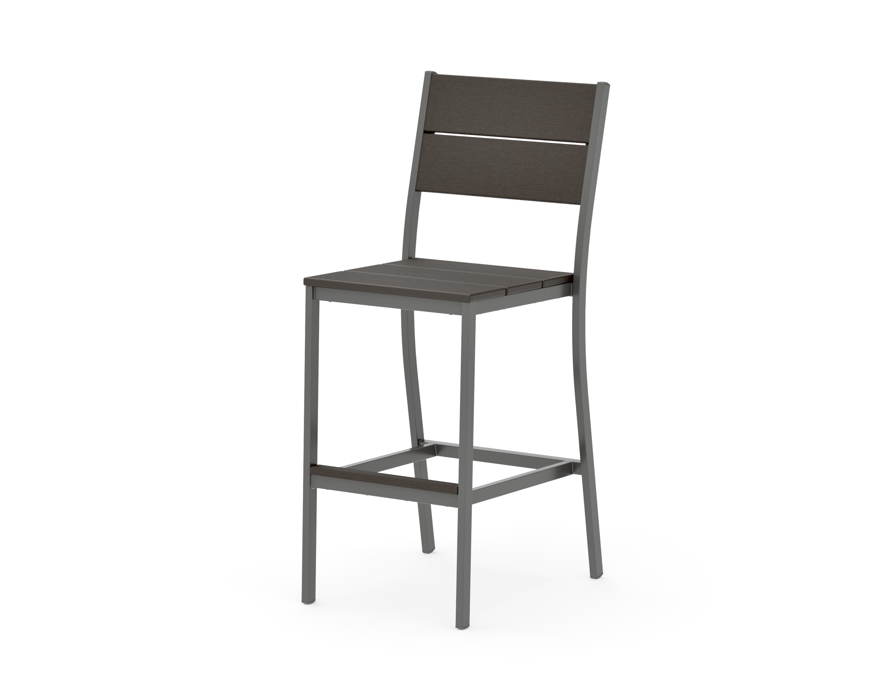 Main Street Bar Side Chair in Charcoal / Vintage Coffee