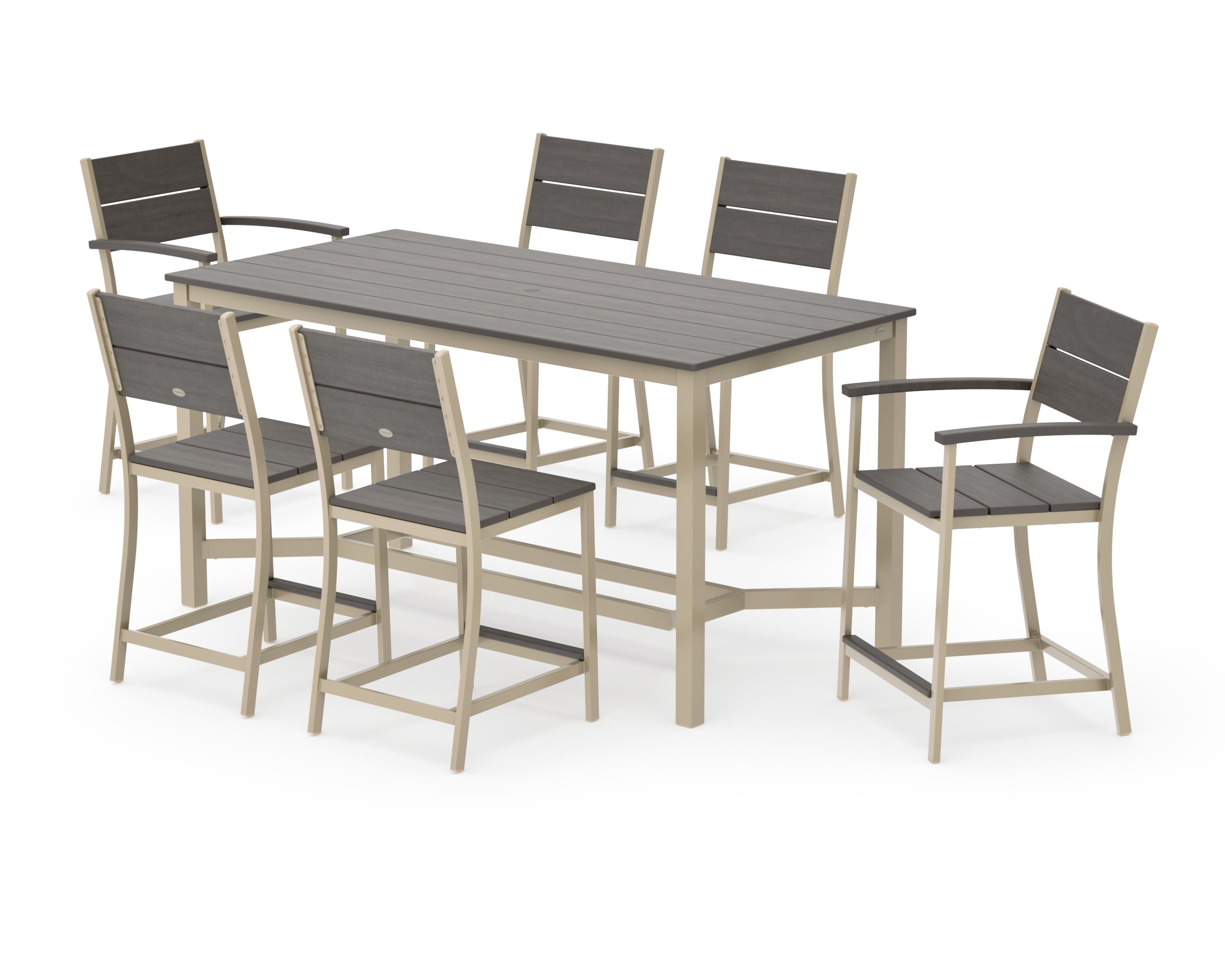Main Street 7-Piece Counter Set in Sand / Driftwood