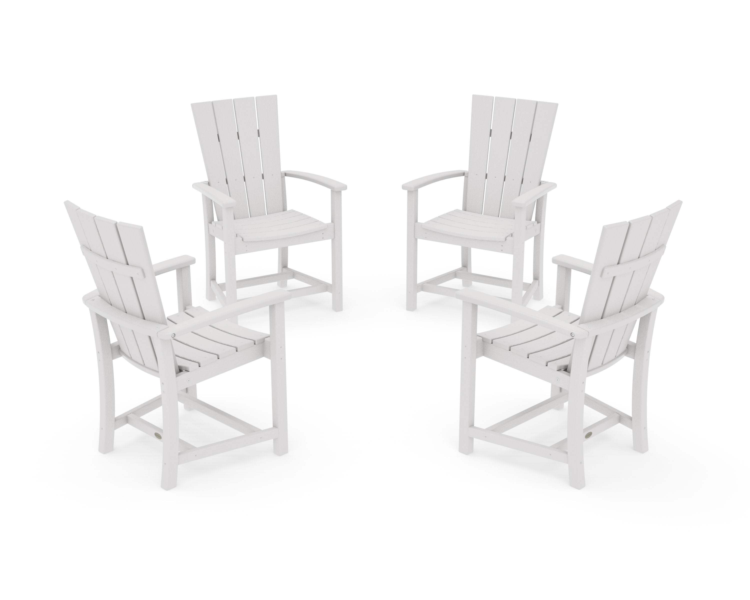 Quattro 4-Piece Upright Adirondack Conversation Set in Vintage White