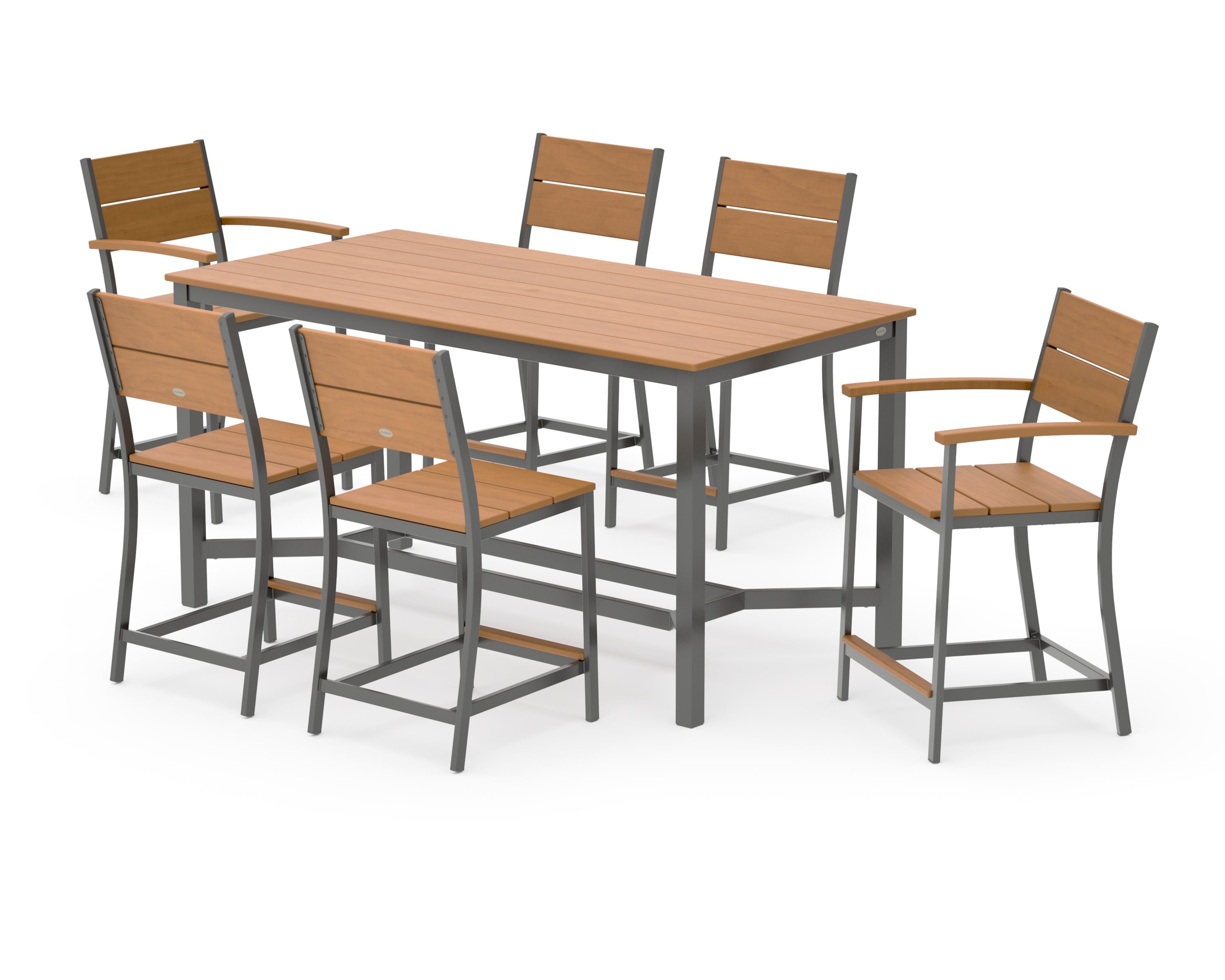 Main Street 7-Piece Counter Set in Charcoal / Natural