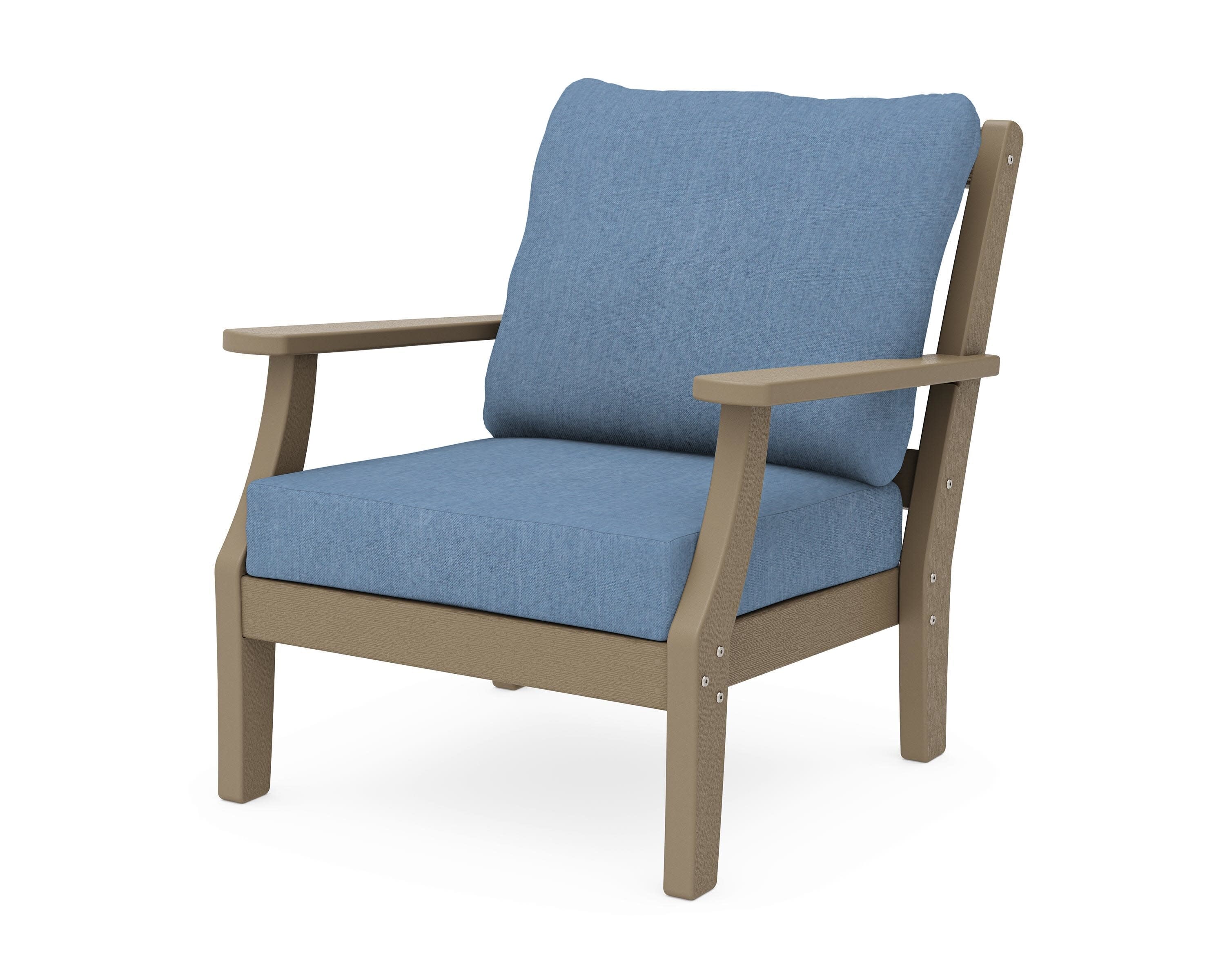Chinoiserie Deep Seating Chair in Vintage Sahara / Sky Blue