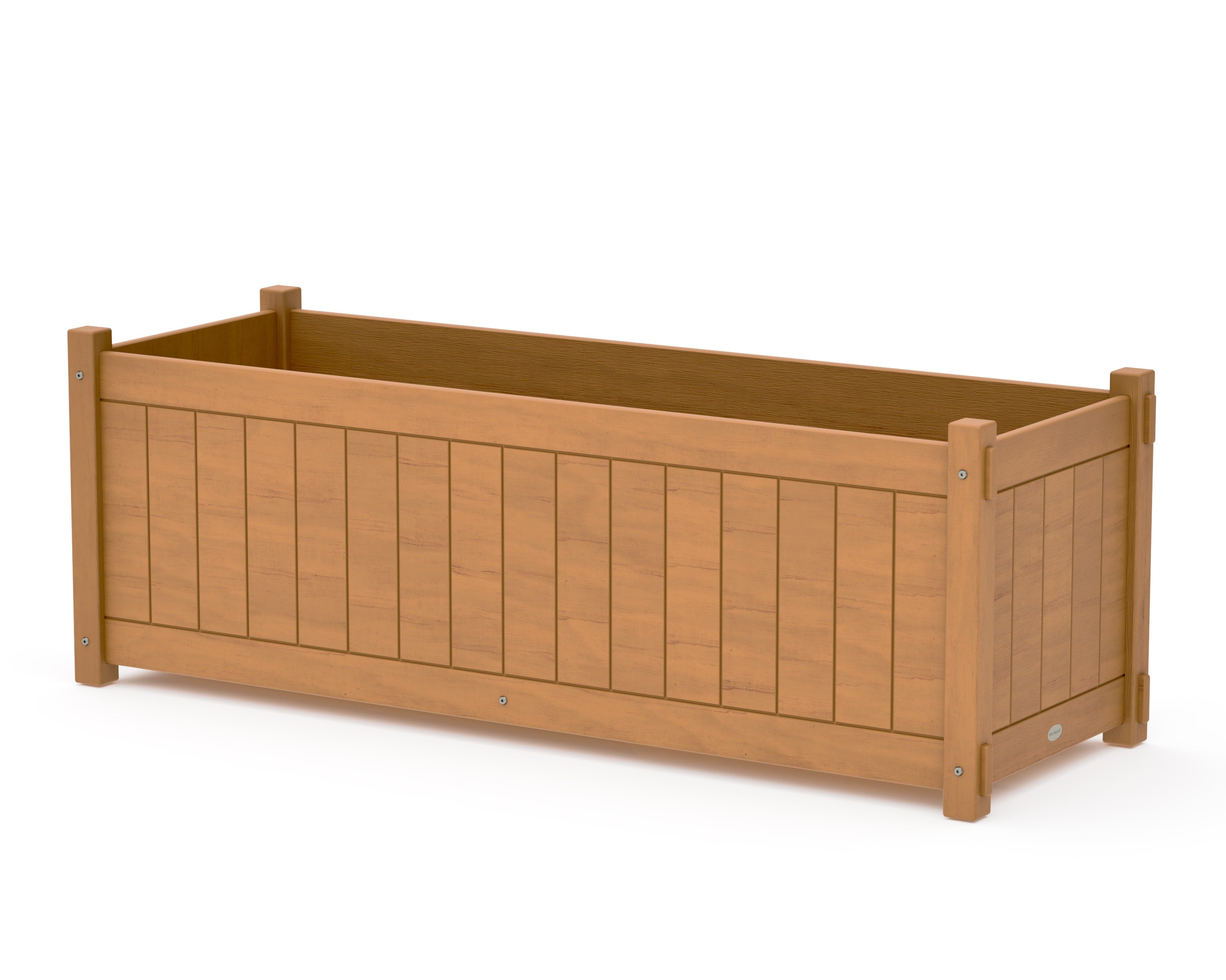 Vineyard Large Rectangle Triple Planter Box in Natural