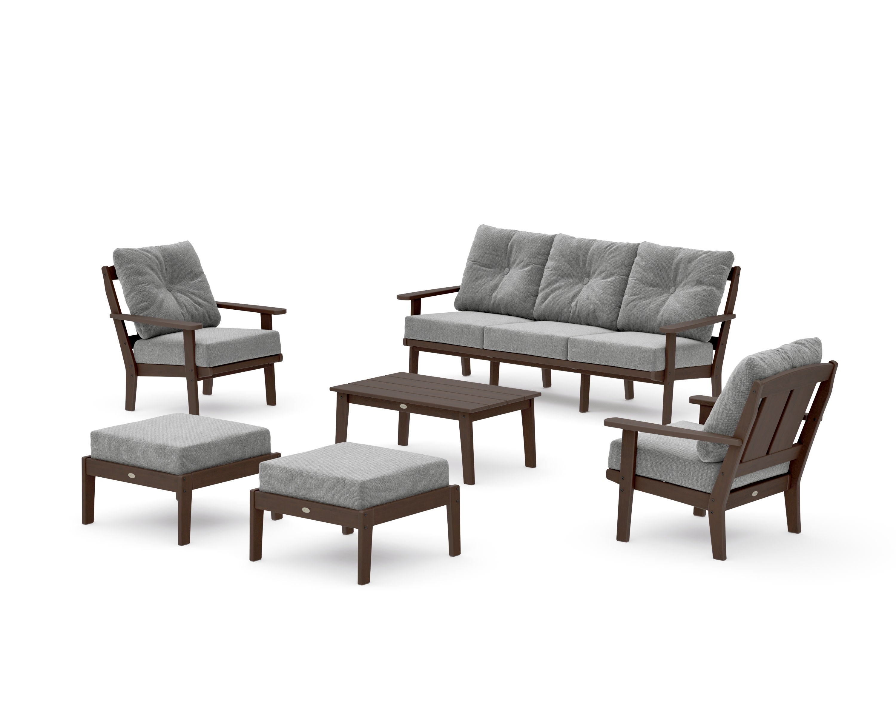 Mission 6-Piece Lounge Sofa Set in Kona / Grey Mist