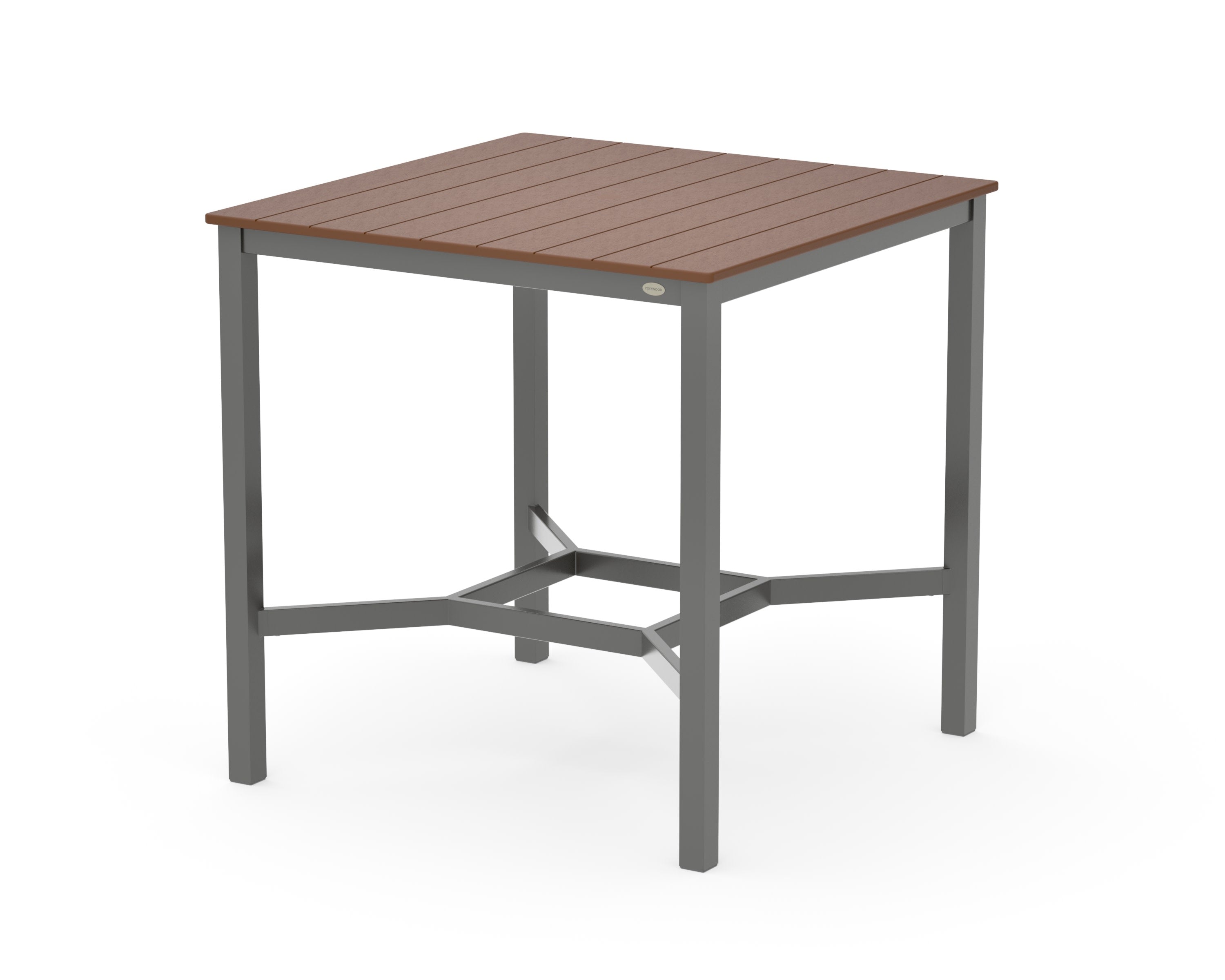 Main Street 42 x 42 Bar Table in Charcoal / Teak