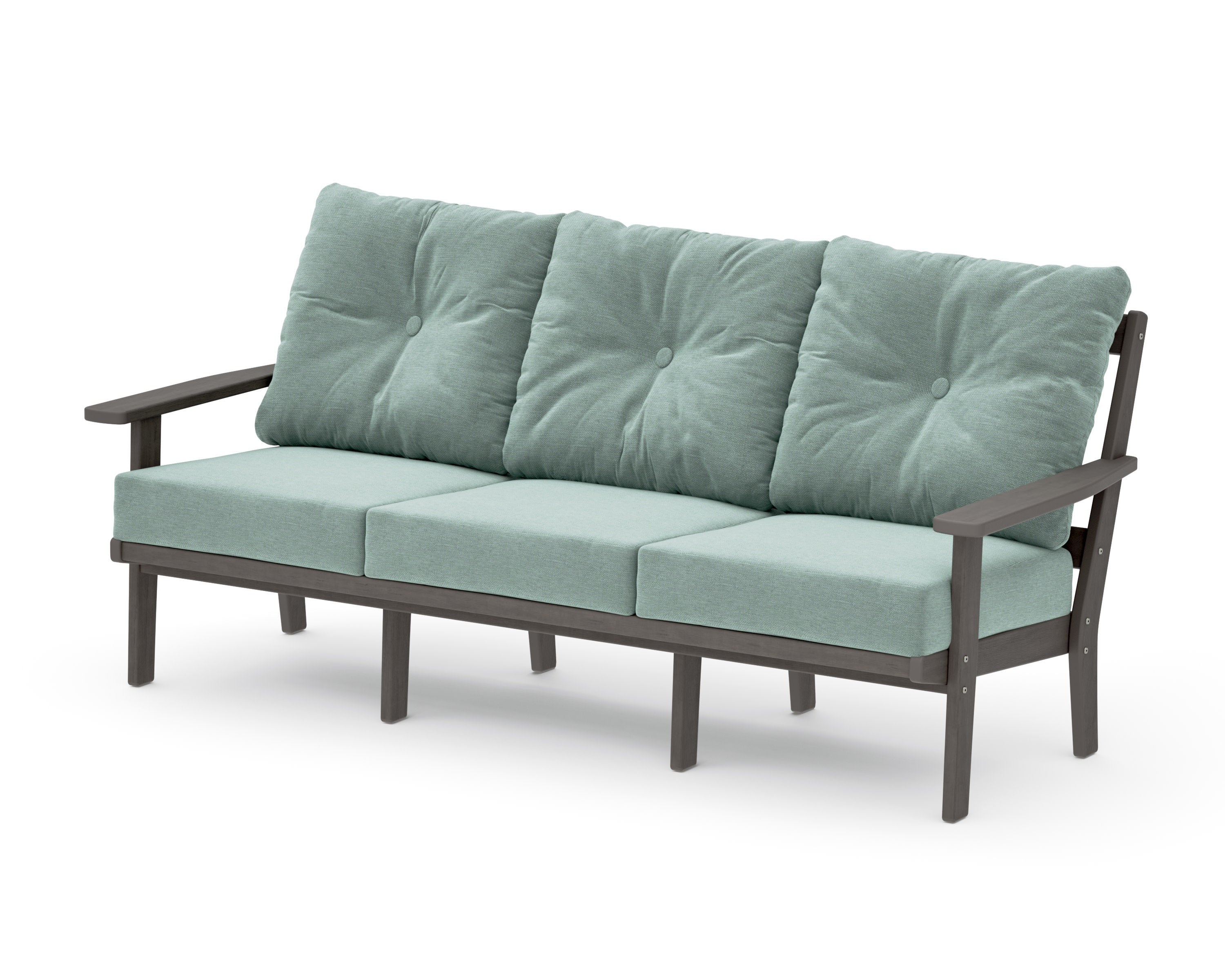 PrairieDeep Seating Sofa in Driftwood / Glacier Spa