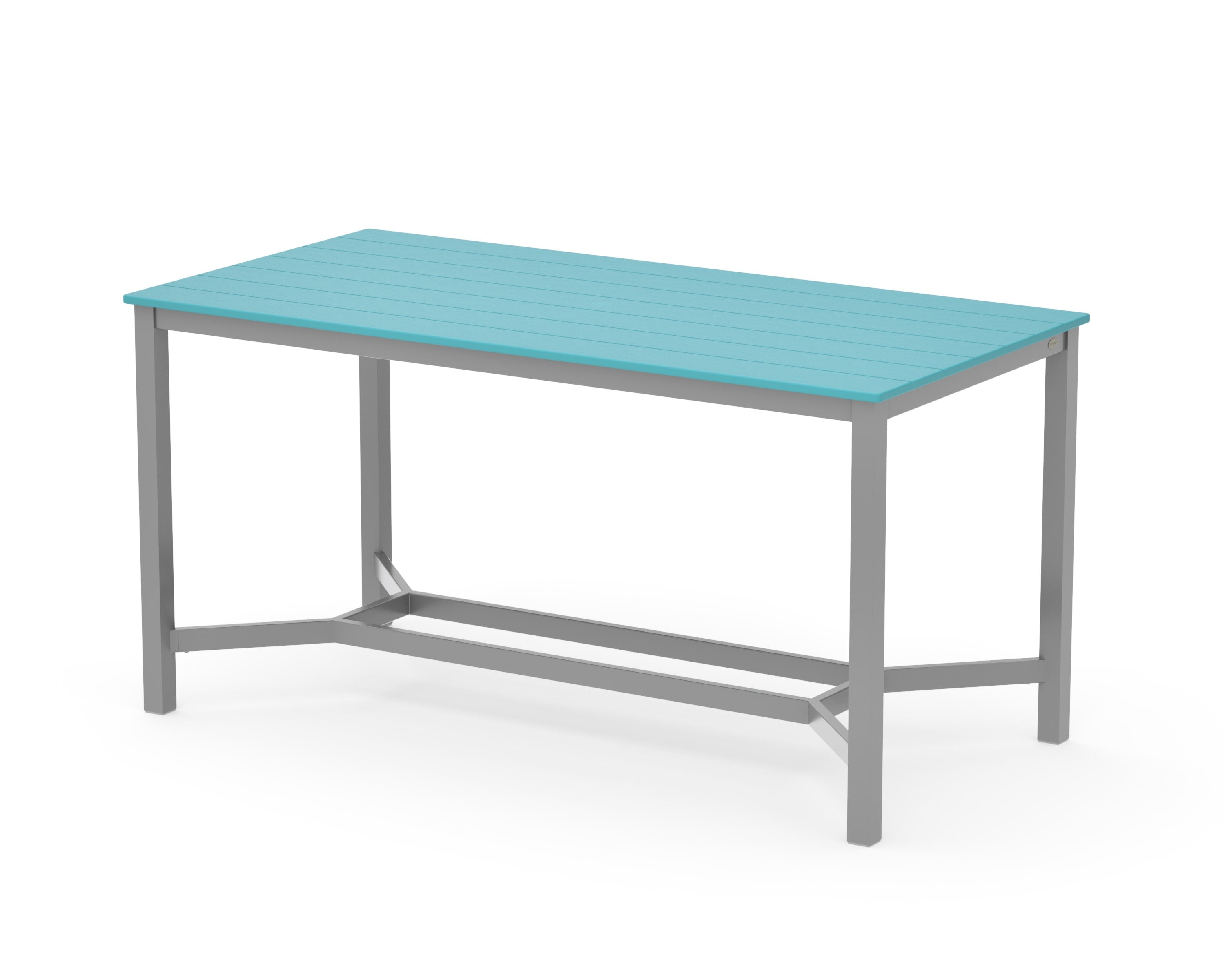 Main Street 36 x 72 Counter Table in Silver / Aruba