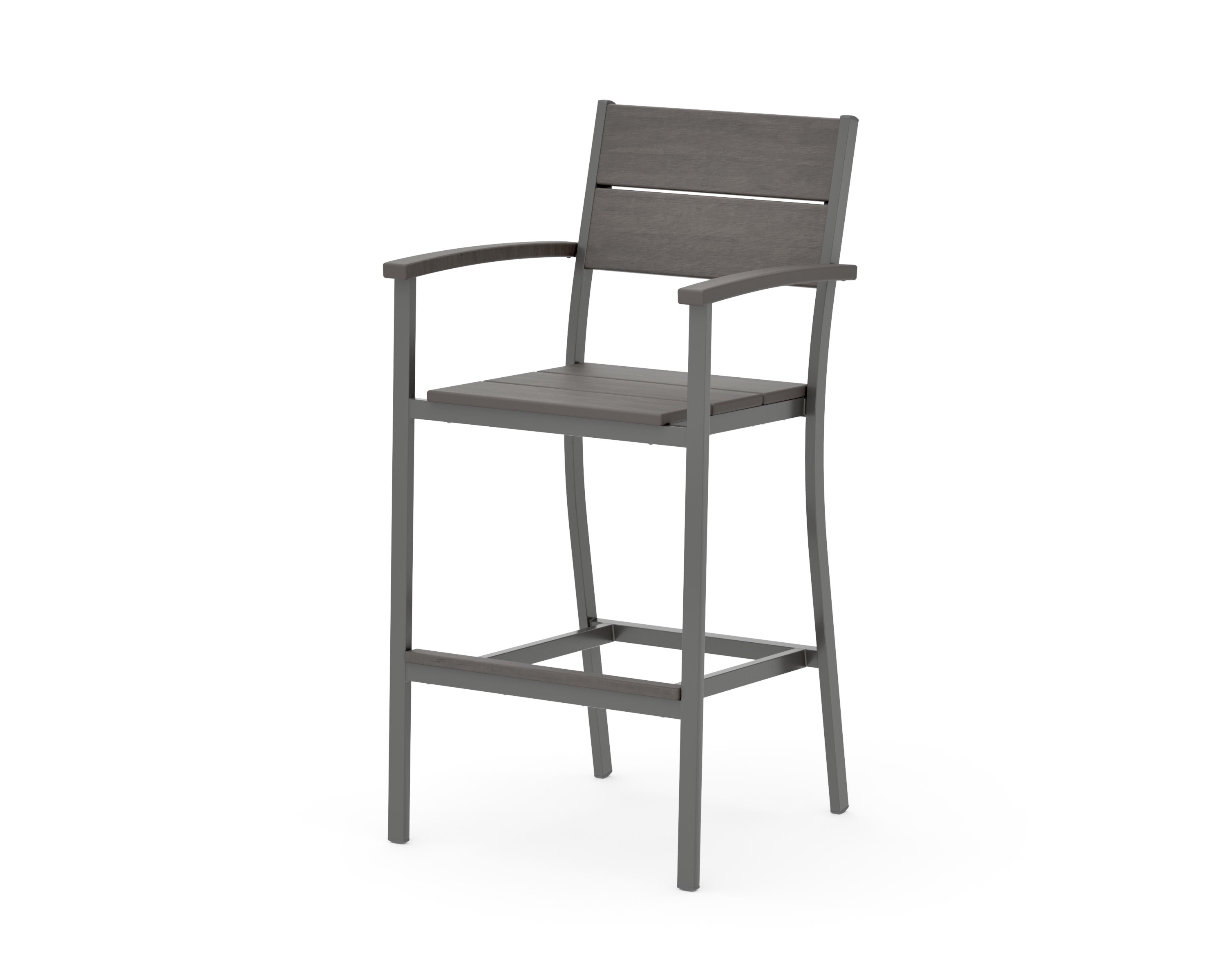 Main Street Bar Arm Chair in Charcoal / Driftwood