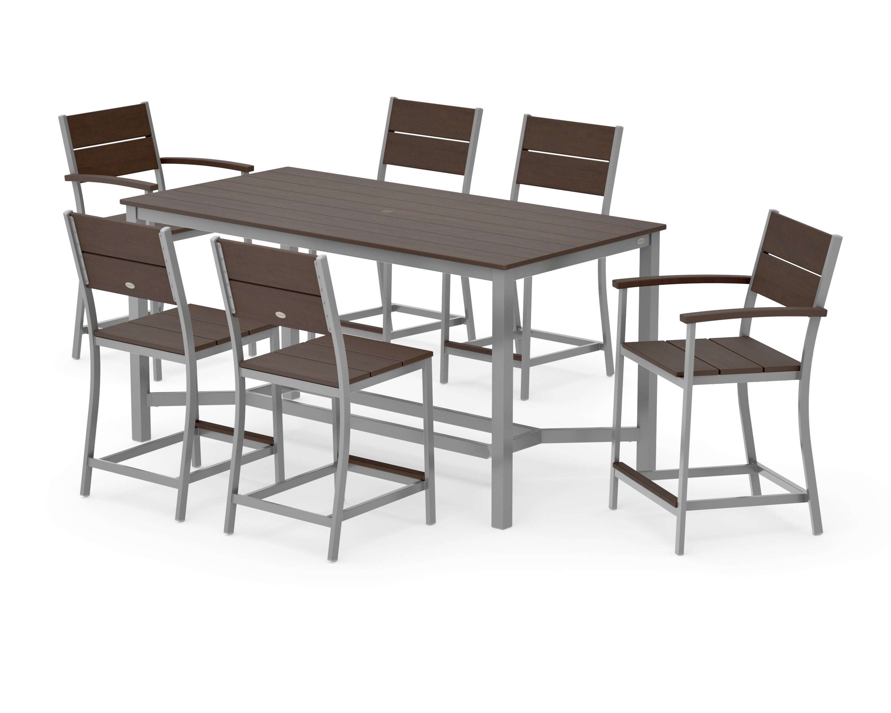 Main Street 7-Piece Counter Set in Silver / Kona