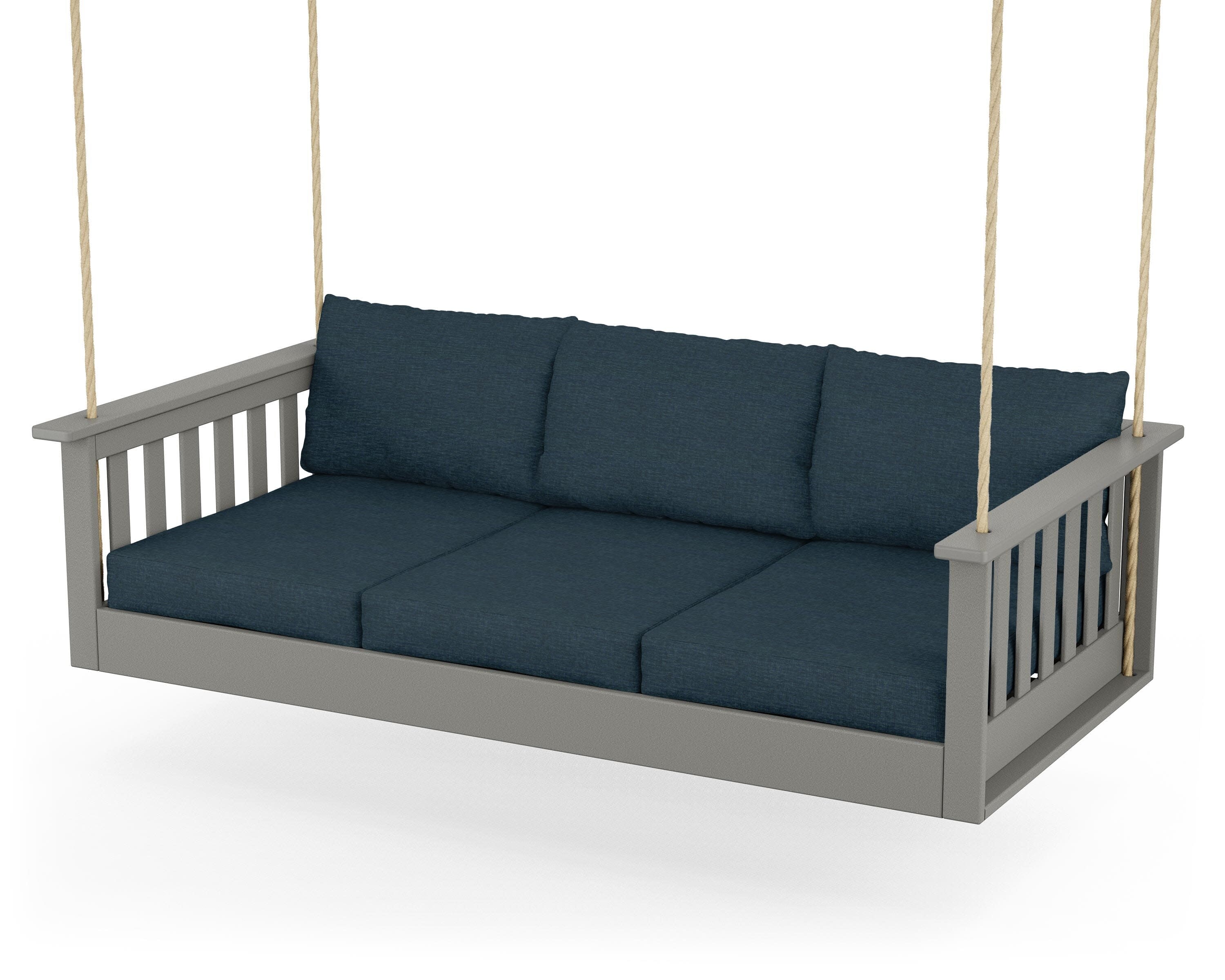 Vineyard Daybed Swing in Slate Grey / Platform Indigo