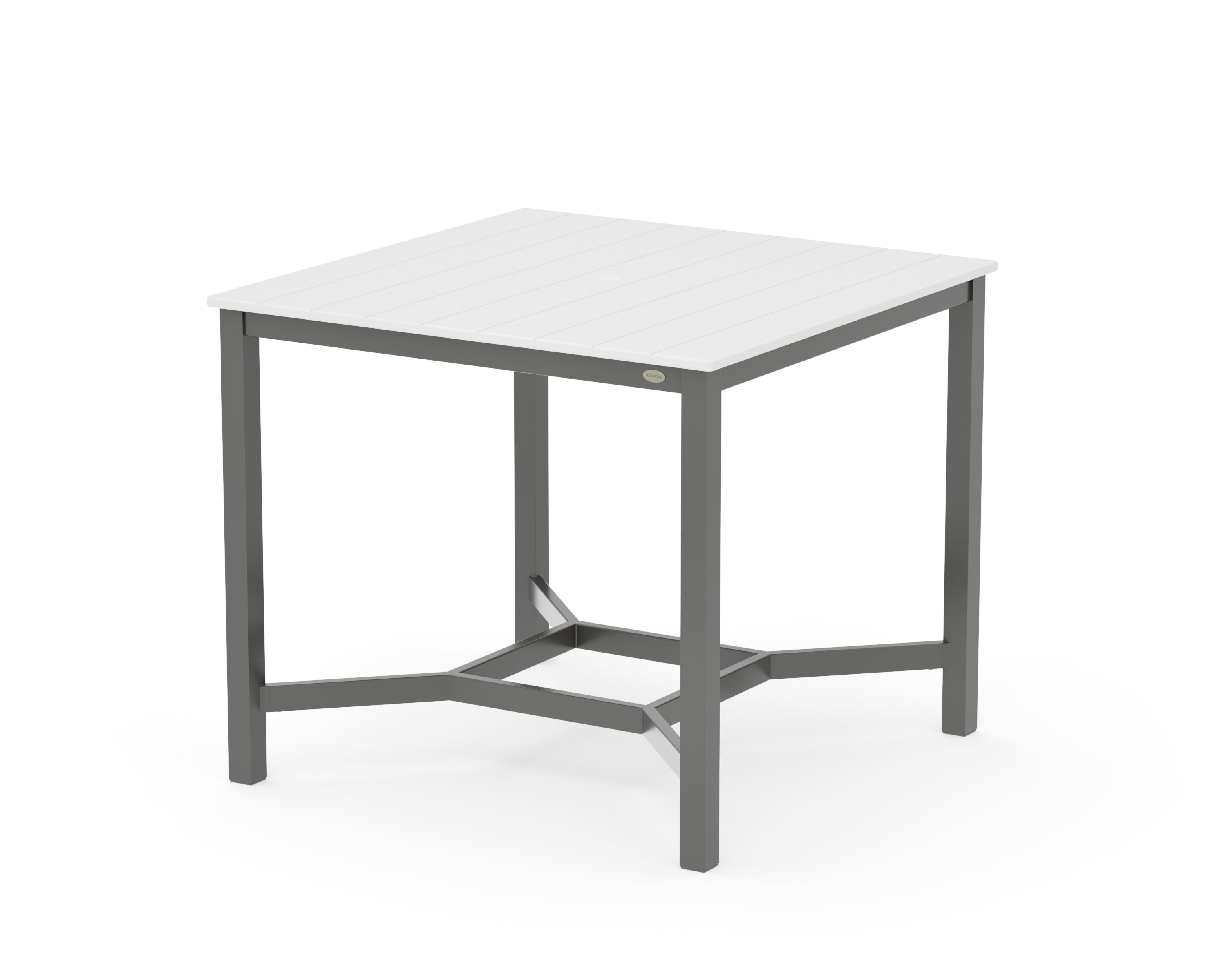 Main Street 42 x 42 Counter Table in Charcoal / White