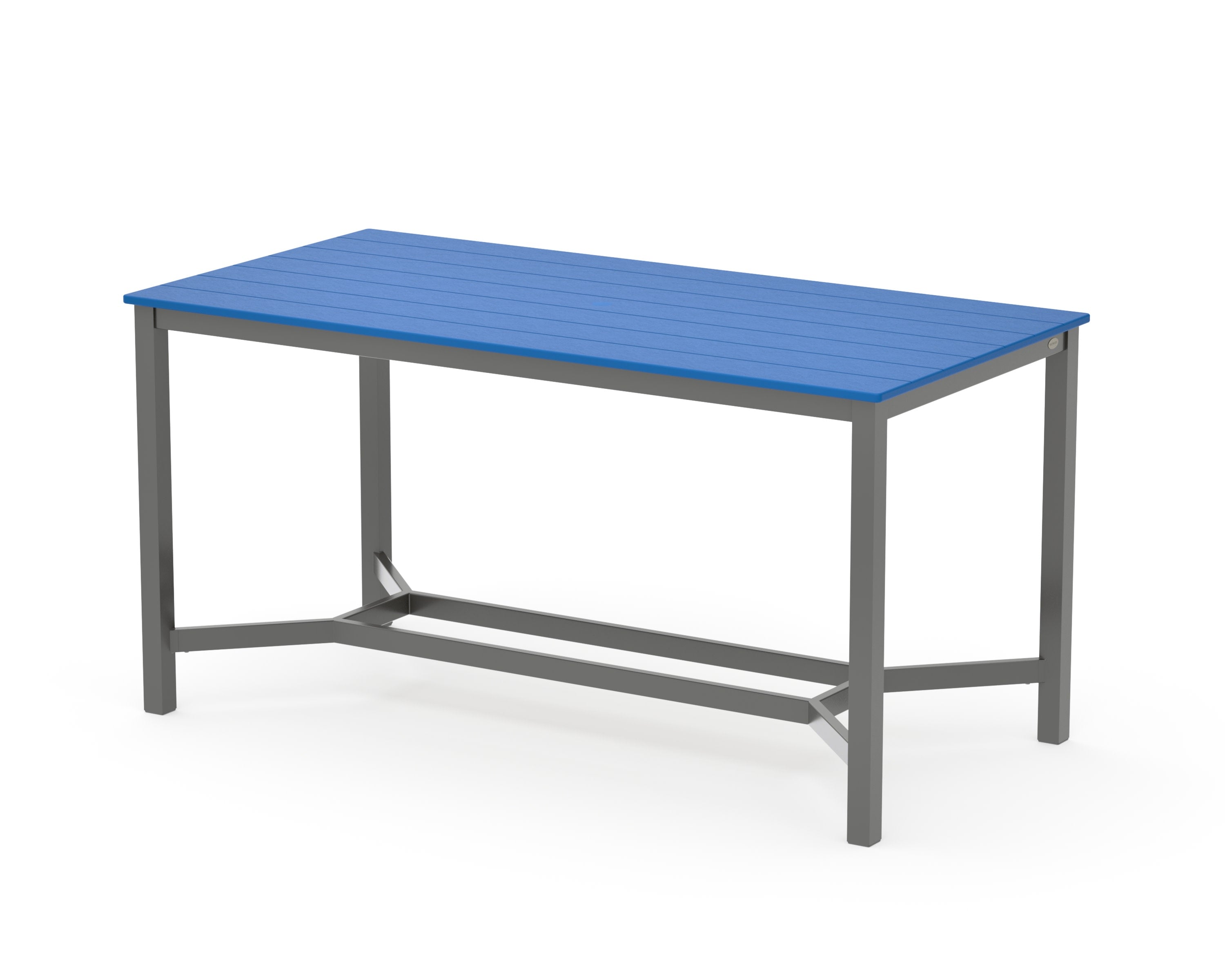 Main Street 36 x 72 Counter Table in Charcoal / Pacific Blue