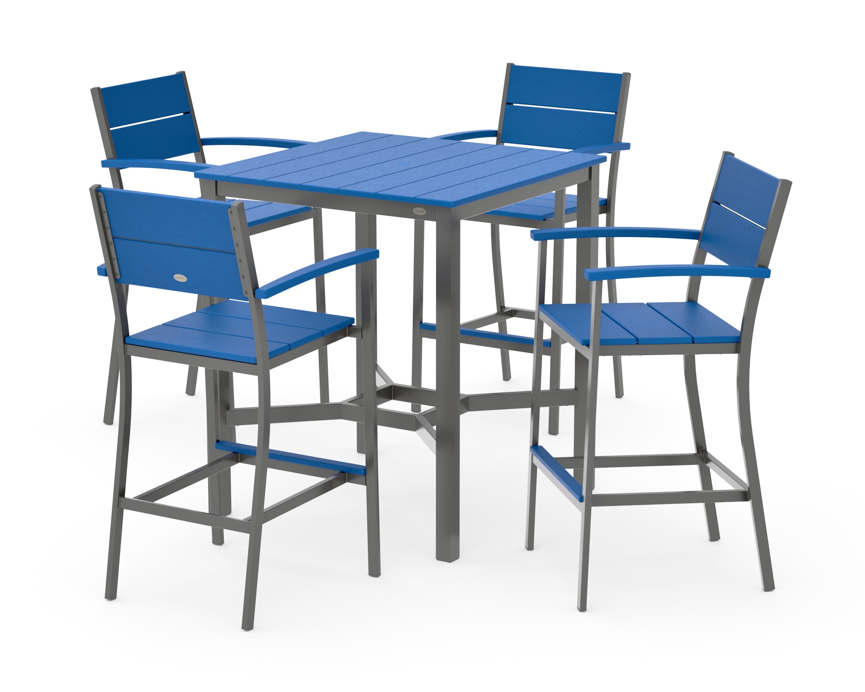Main Street 5-Piece Bar Set in Charcoal / Pacific Blue