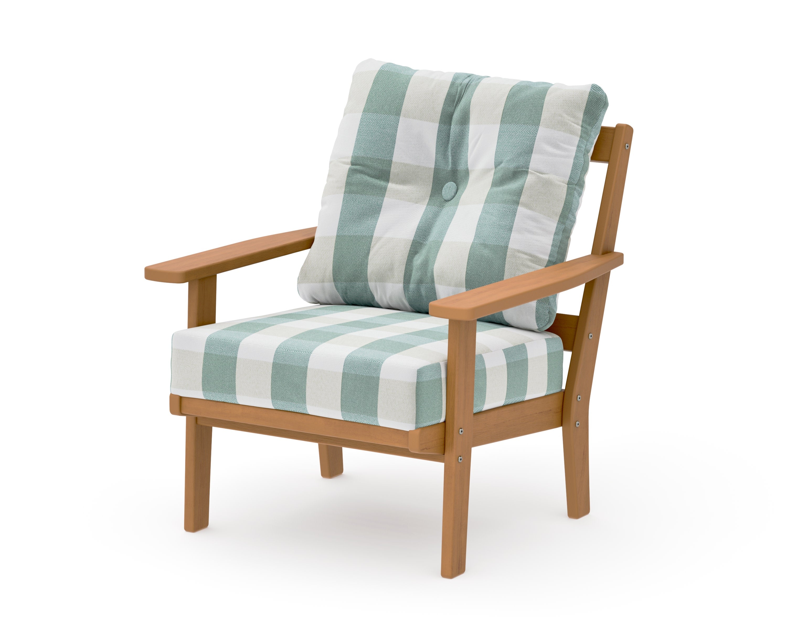 Oxford Deep Seating Chair in Natural / Buffalo Plaid Glacier Spa