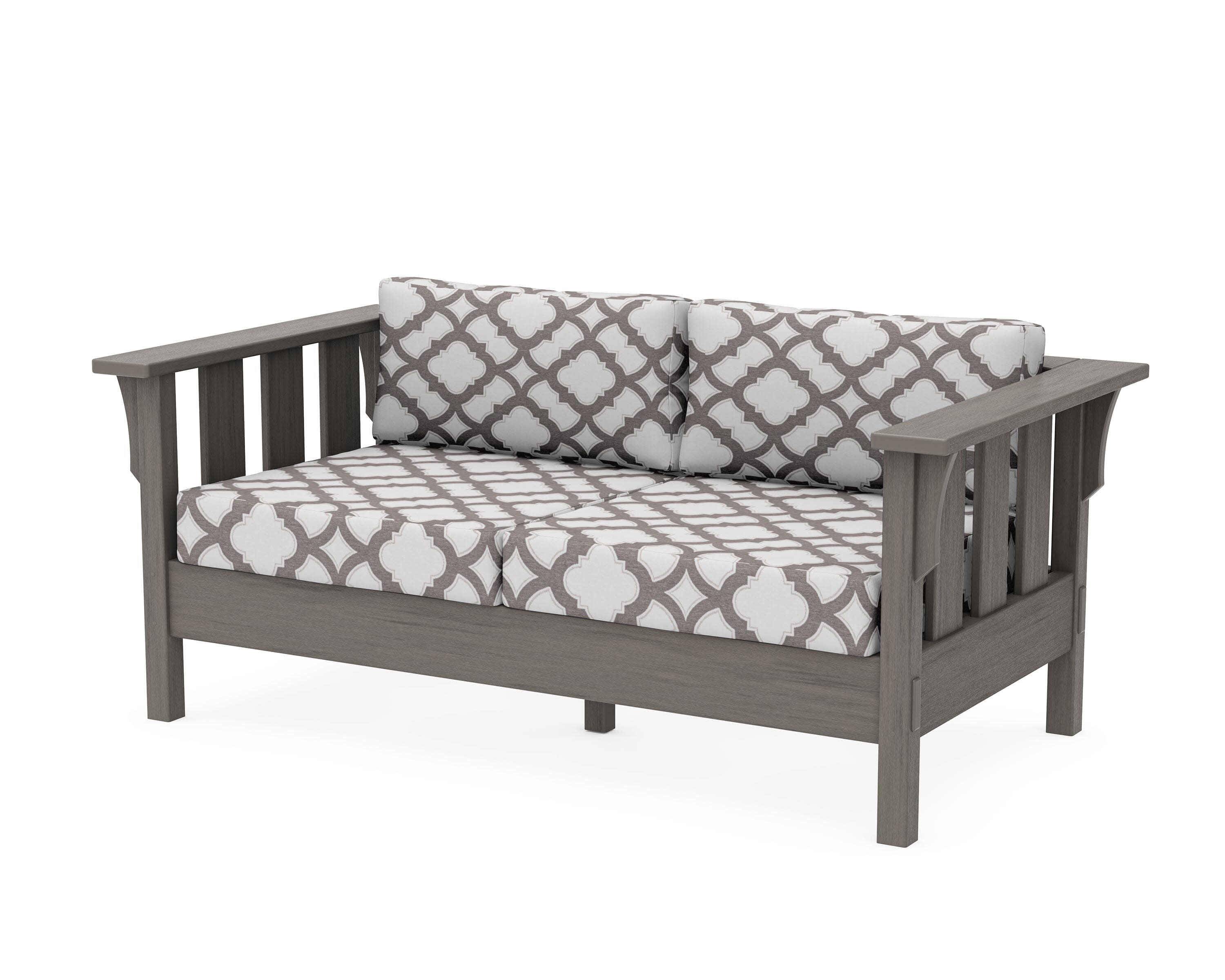 Acadia Deep Seating Loveseat in Driftwood / Trellis Grey Mist