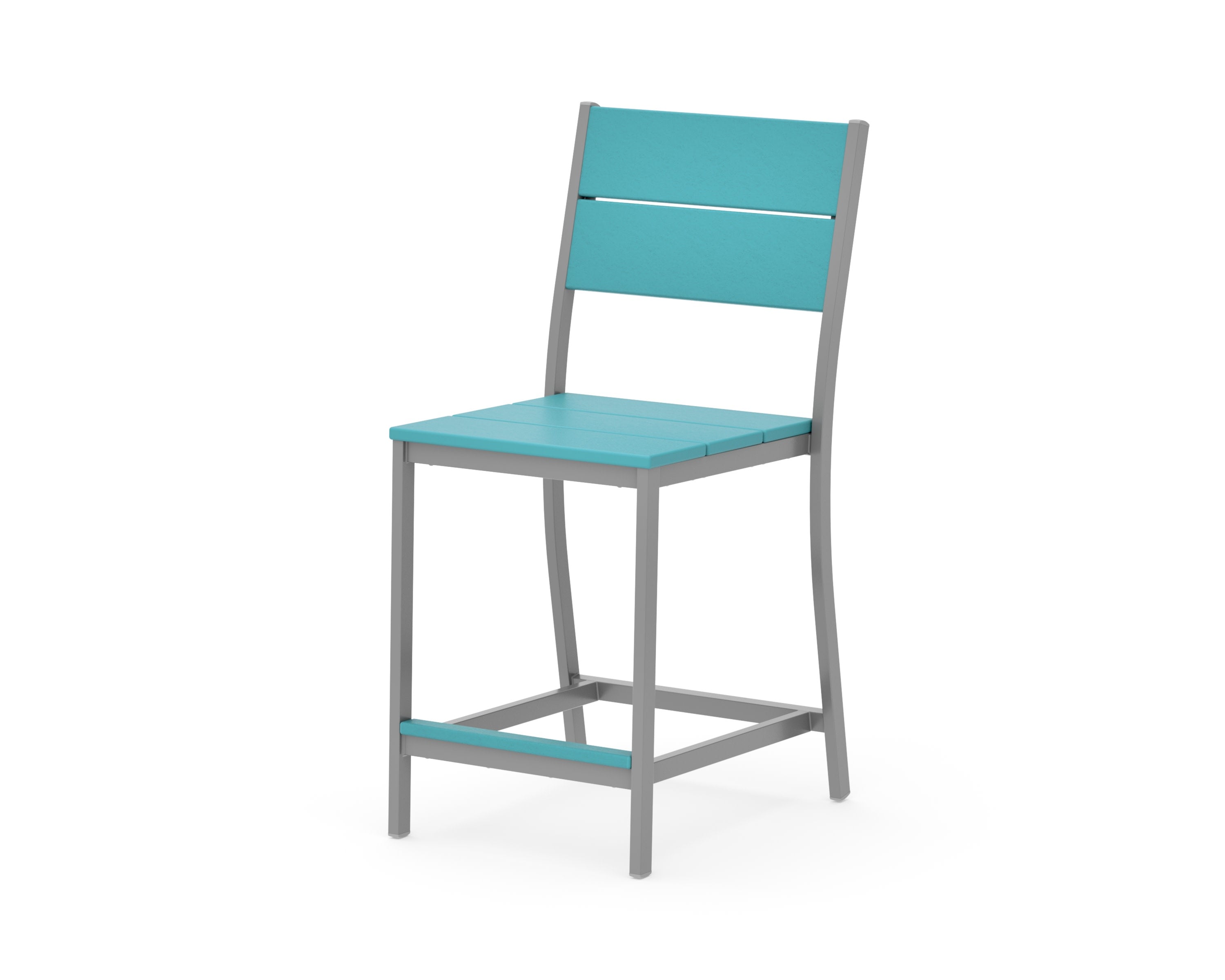 Main Street Counter Side Chair in Silver / Aruba