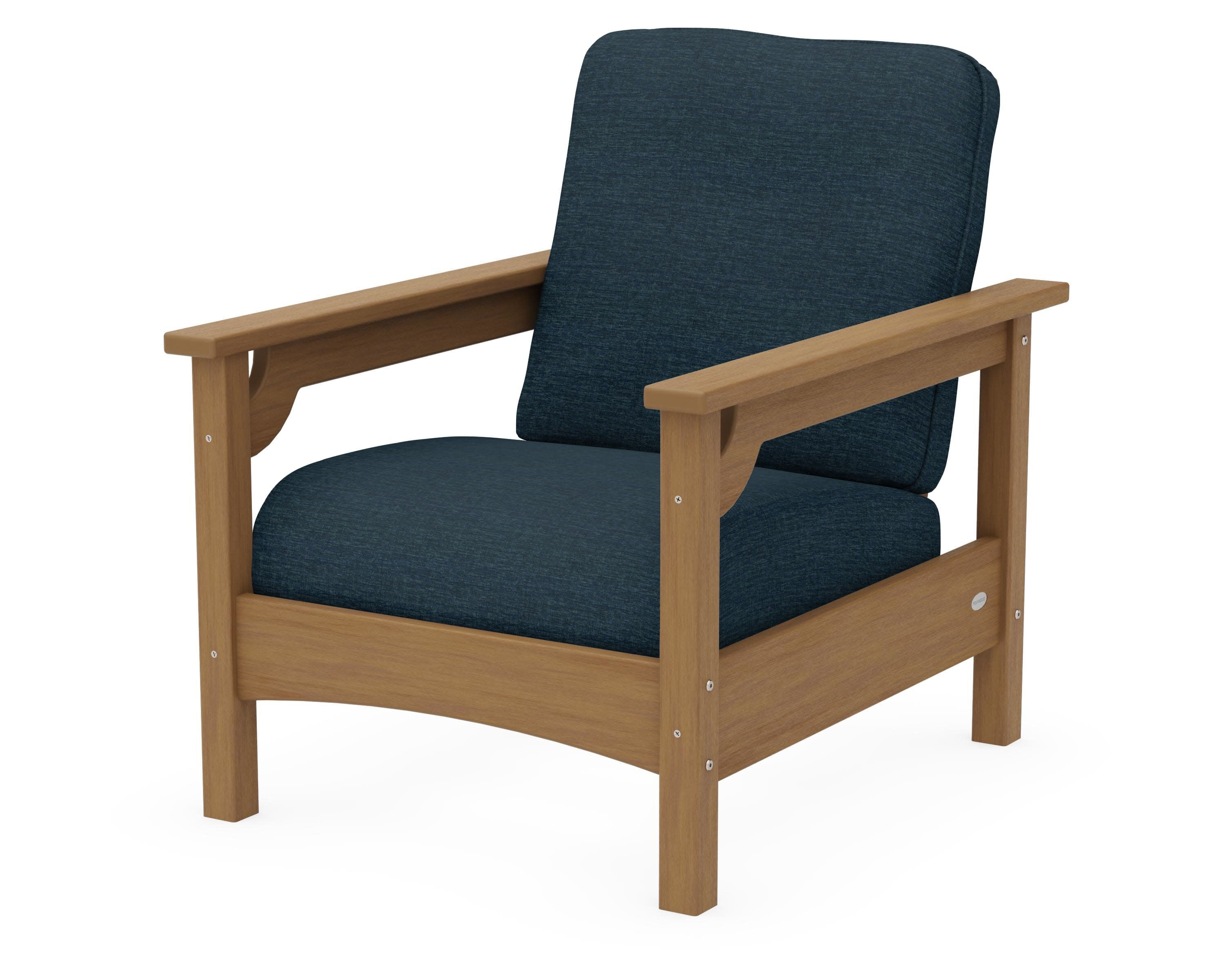 Club Chair in Natural / Platform Indigo
