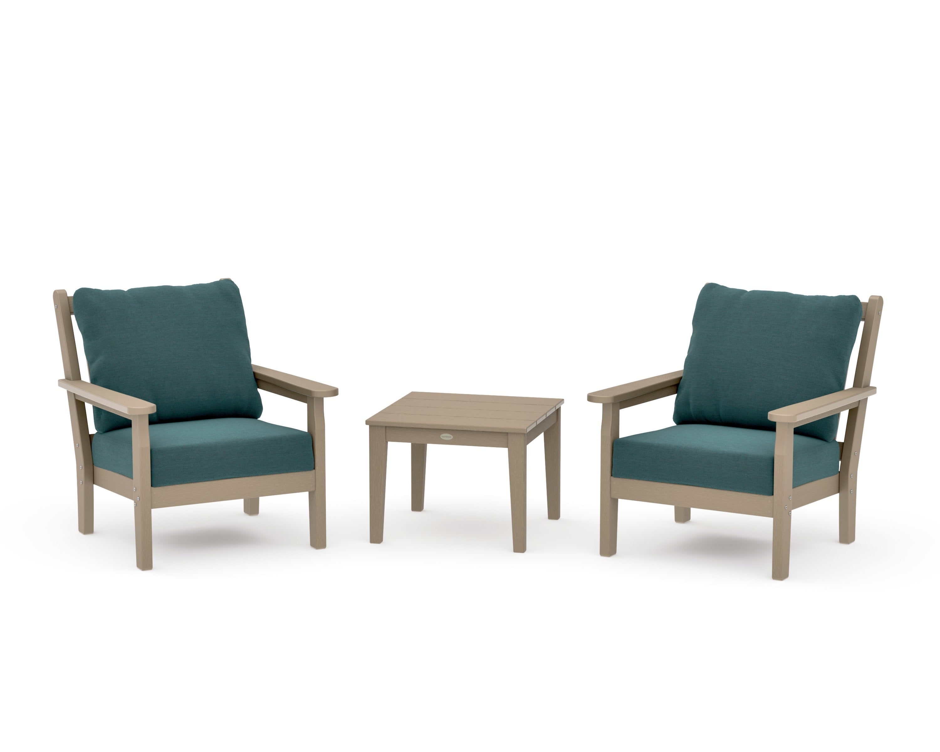 Chippendale 3-Piece Deep Seating Set in Vintage Sahara / Ocean Teal