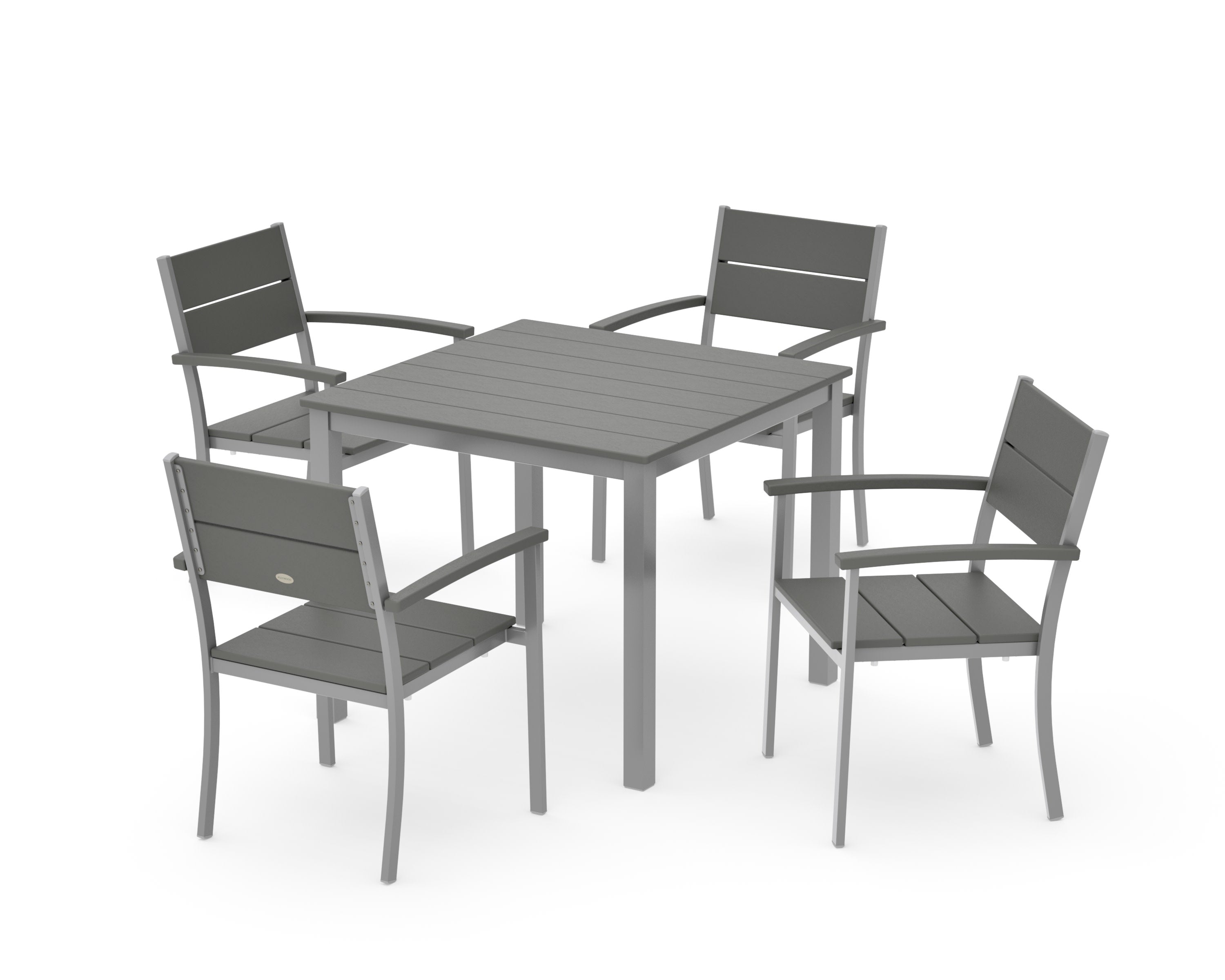 Main Street 5-Piece Dining Set in Silver / Slate Grey