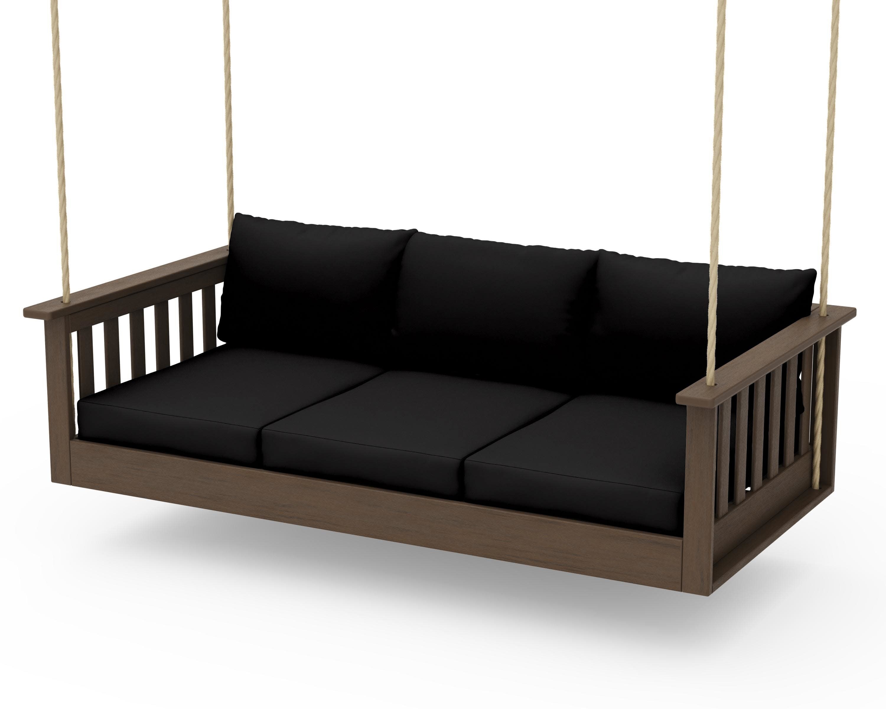 Vineyard Daybed Swing in Kona / Canvas Black
