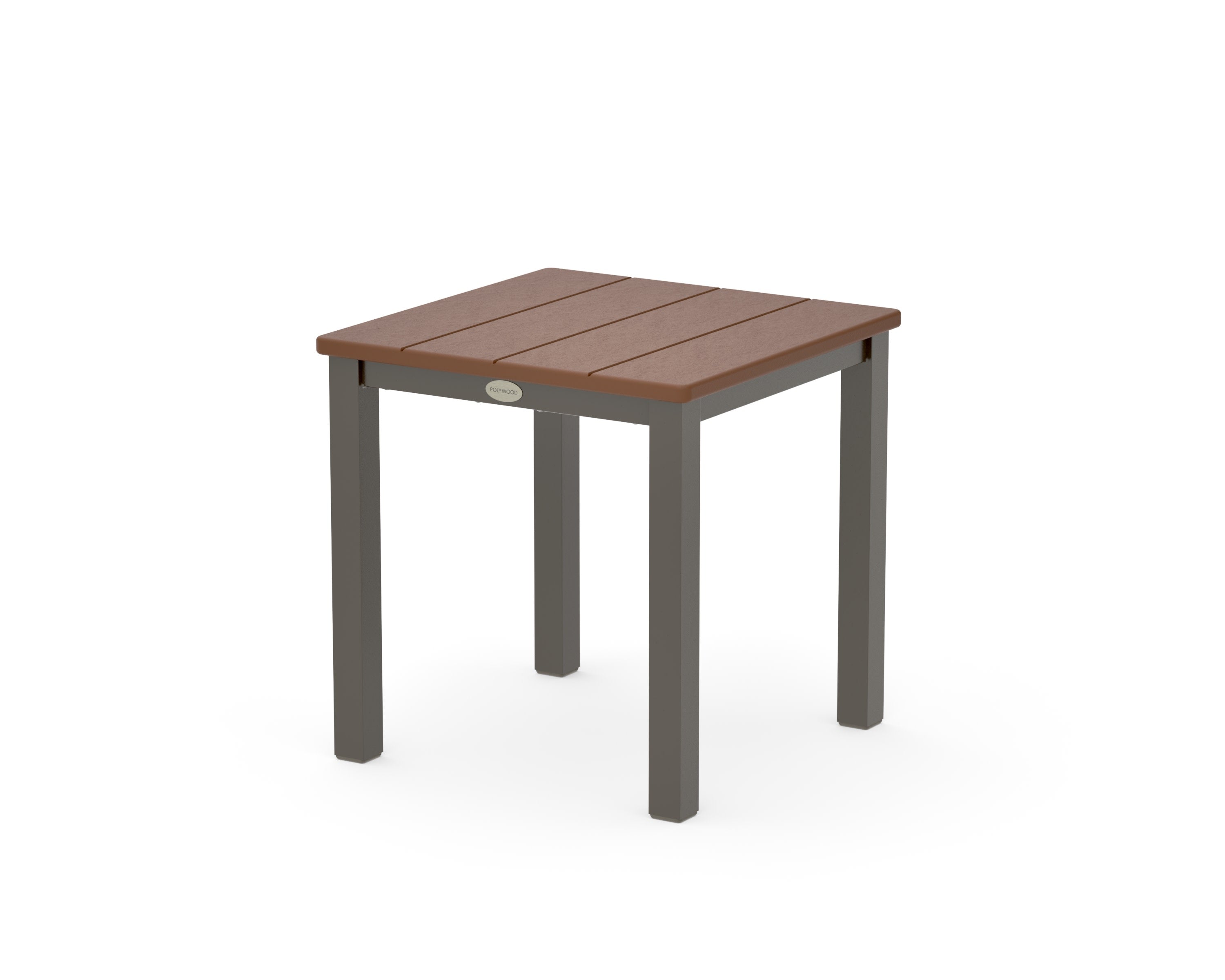 Main Street 18" Side Table in Bronze / Teak