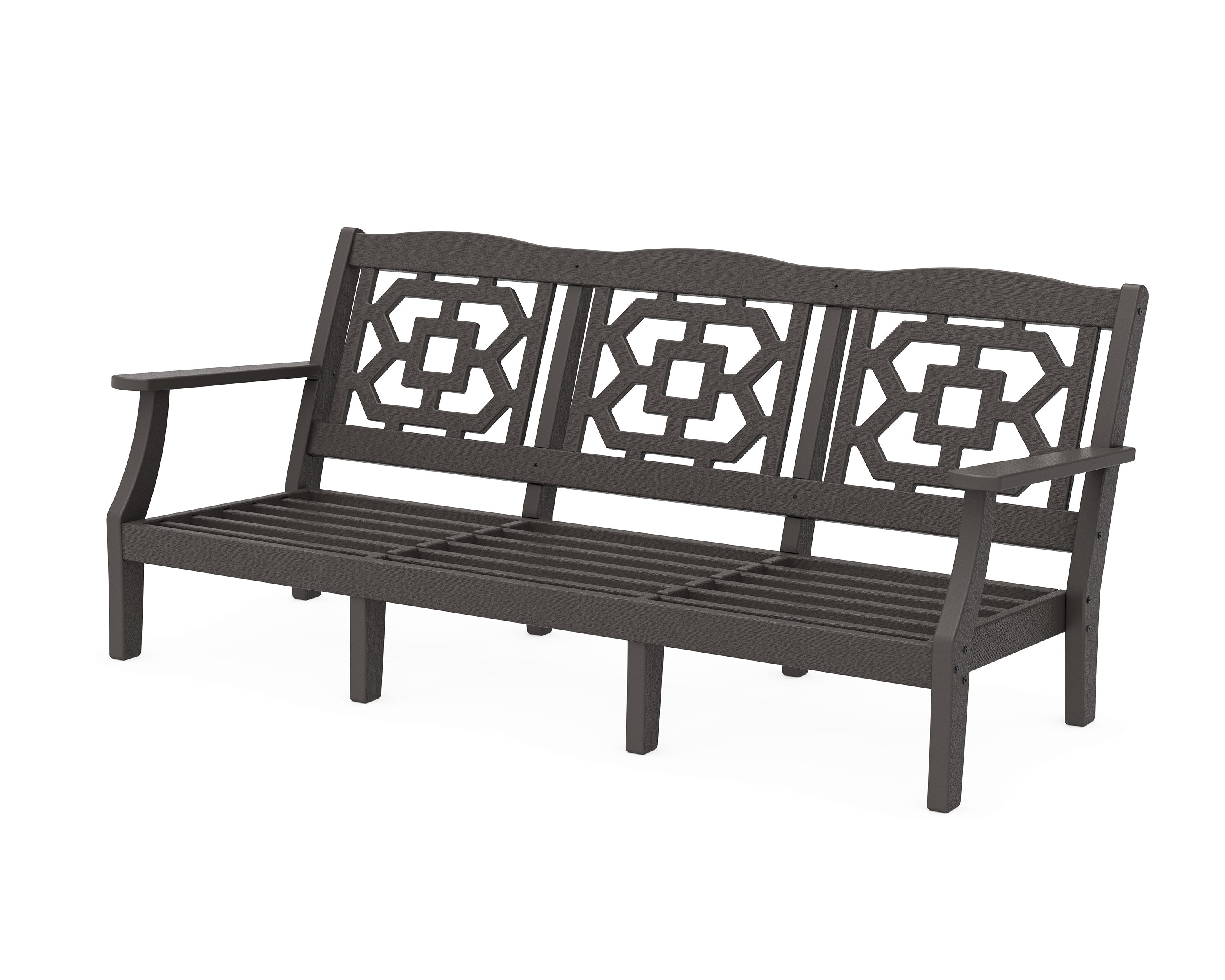 Chinoiserie Deep Seating Sofa Frame in Vintage Coffee
