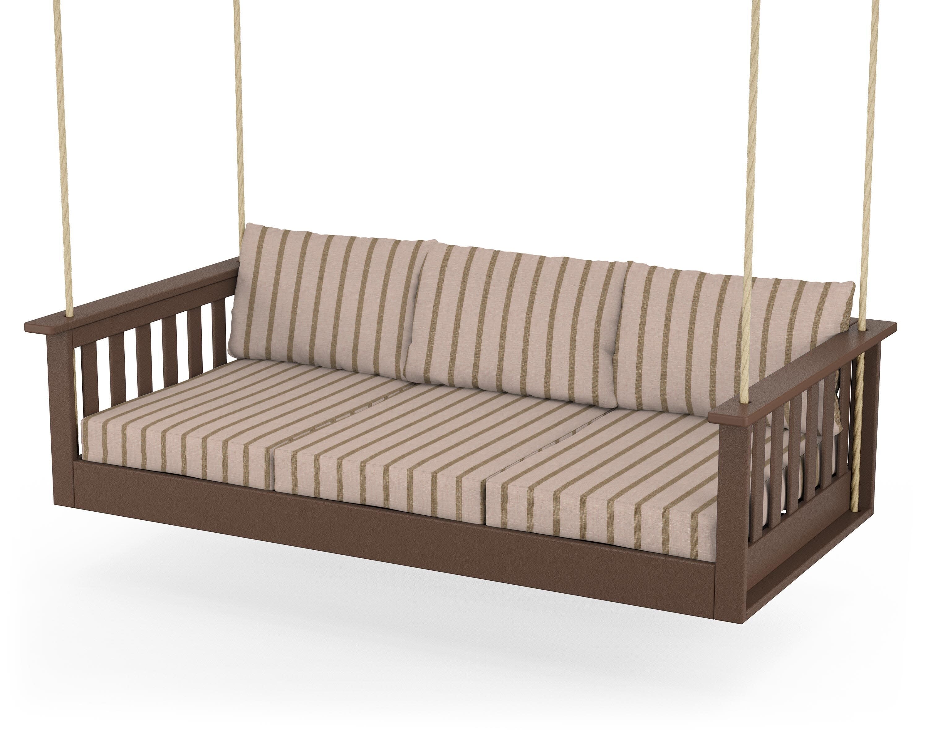 Vineyard Daybed Swing in Mahogany / Unwind Cameo