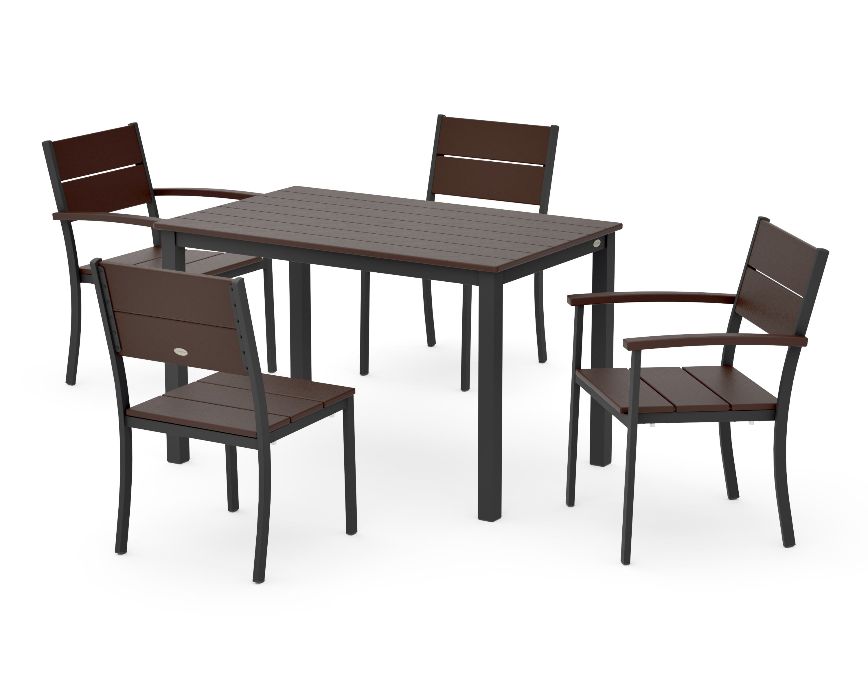 Main Street 5-Piece Dining Set in Black / Mahogany