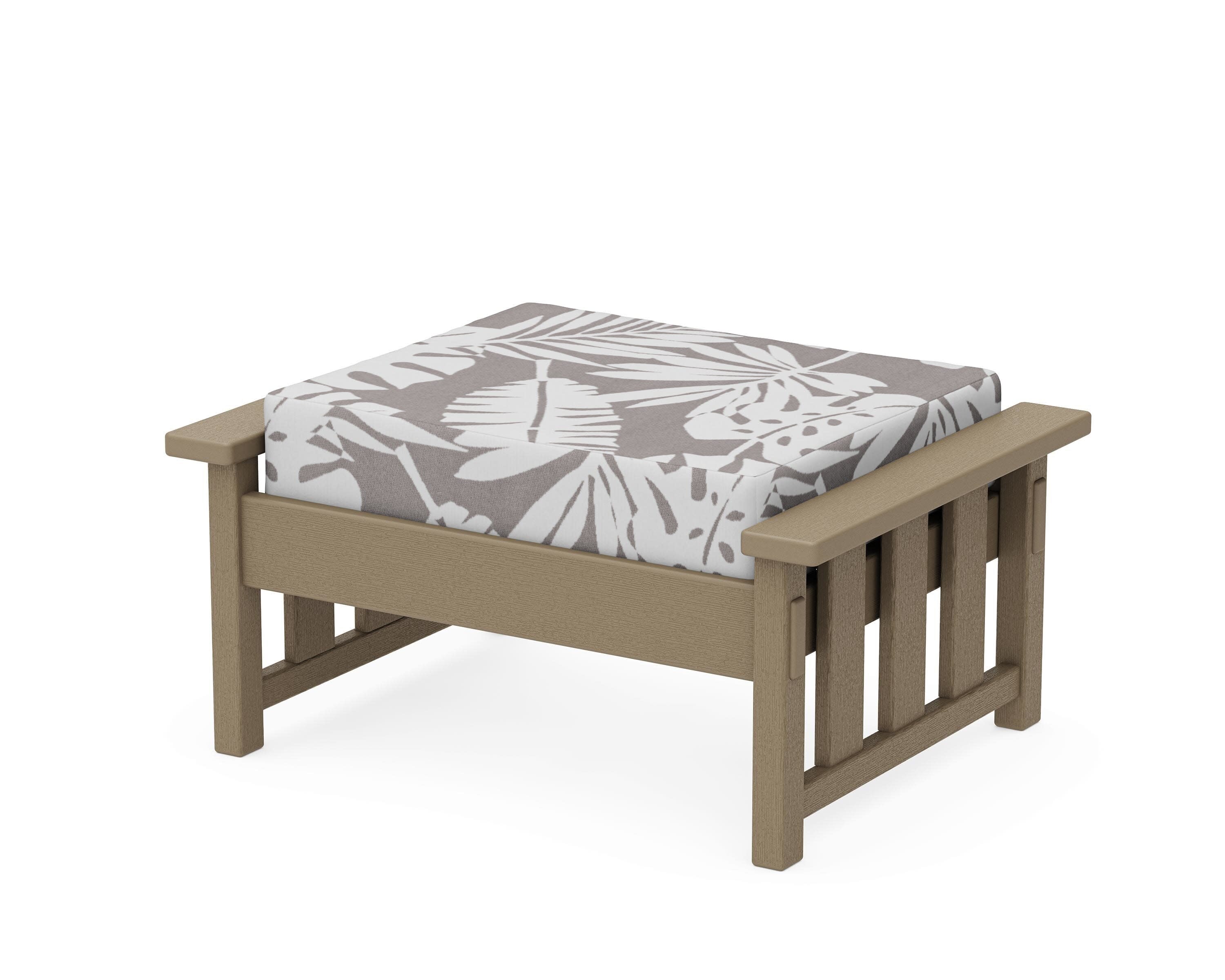 Acadia Deep Seating Ottoman in Vintage Sahara / Leaf Grey Mist