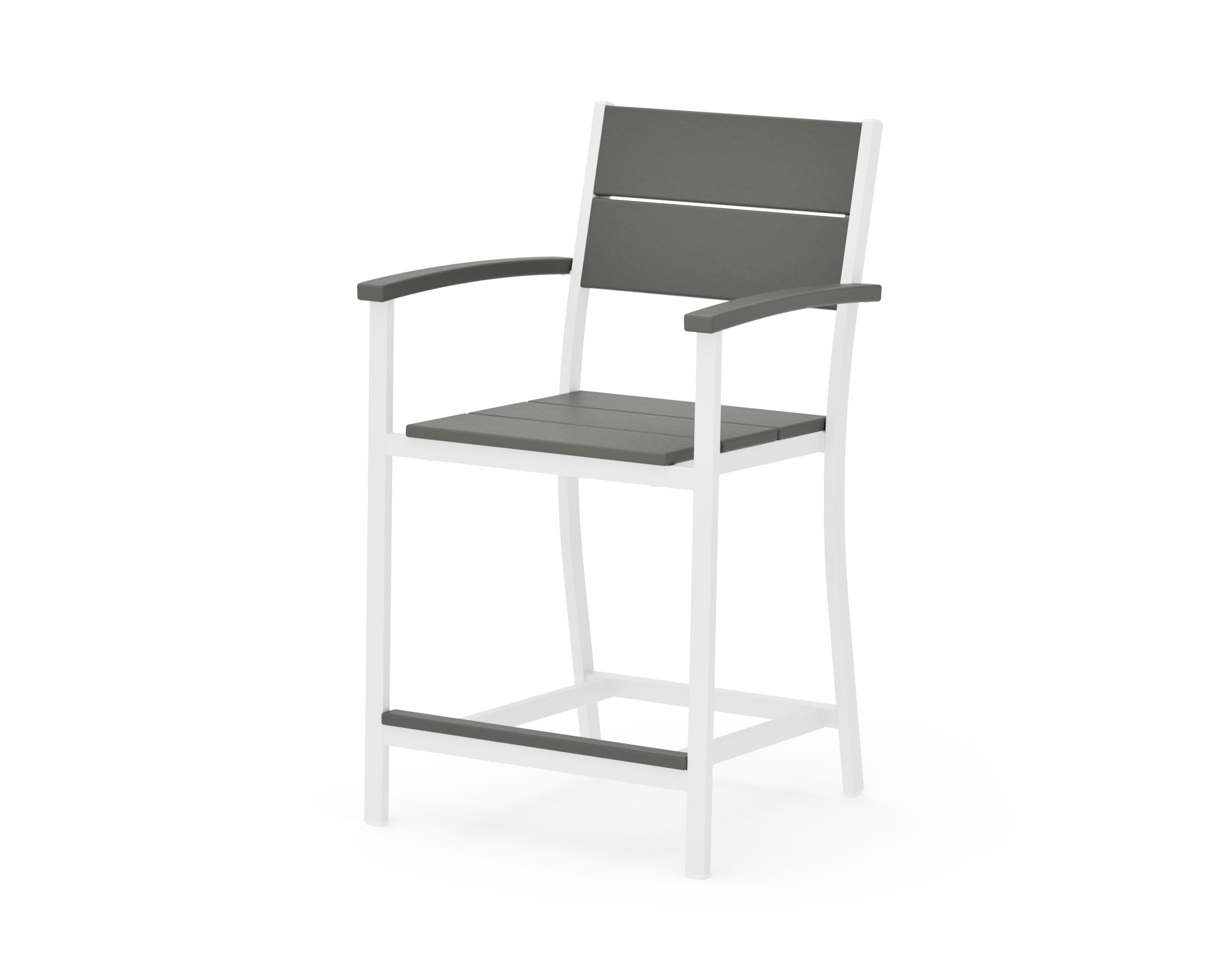 Main Street Counter Arm Chair in White / Slate Grey