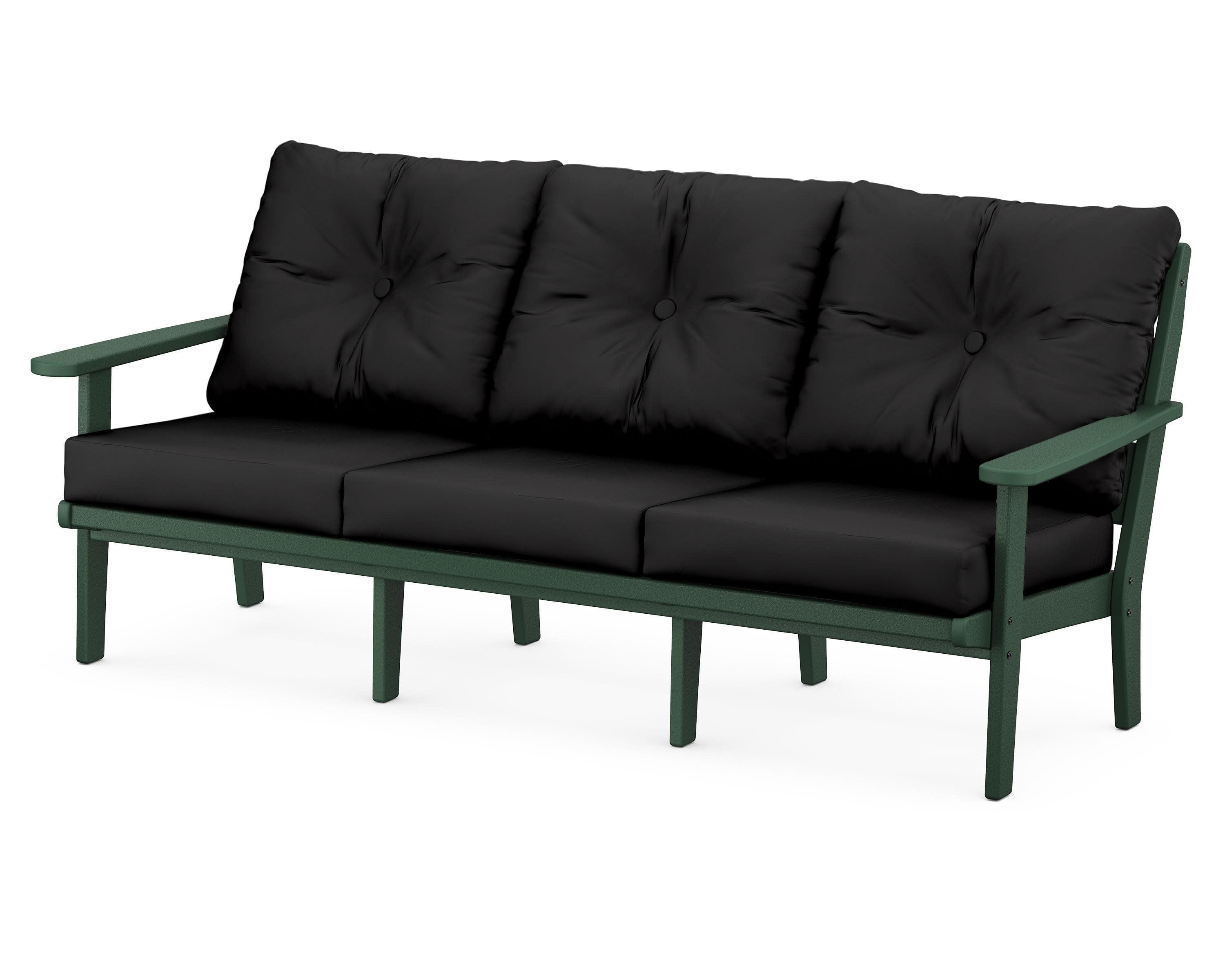 Lakeside Deep Seating Sofa in Green / Canvas Black