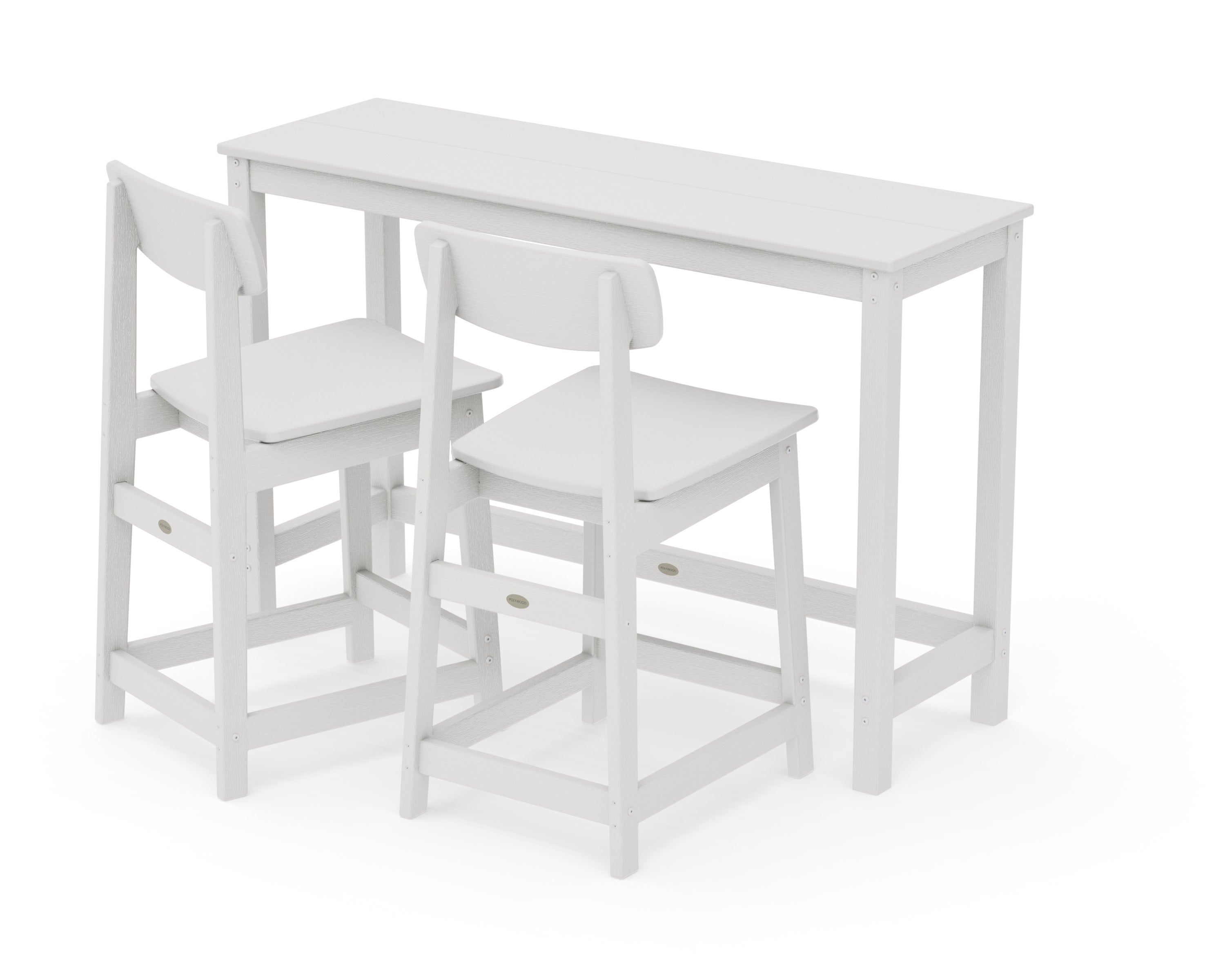 Modern Studio Urban Counter Chair 3-Piece Balcony Set in Vintage White