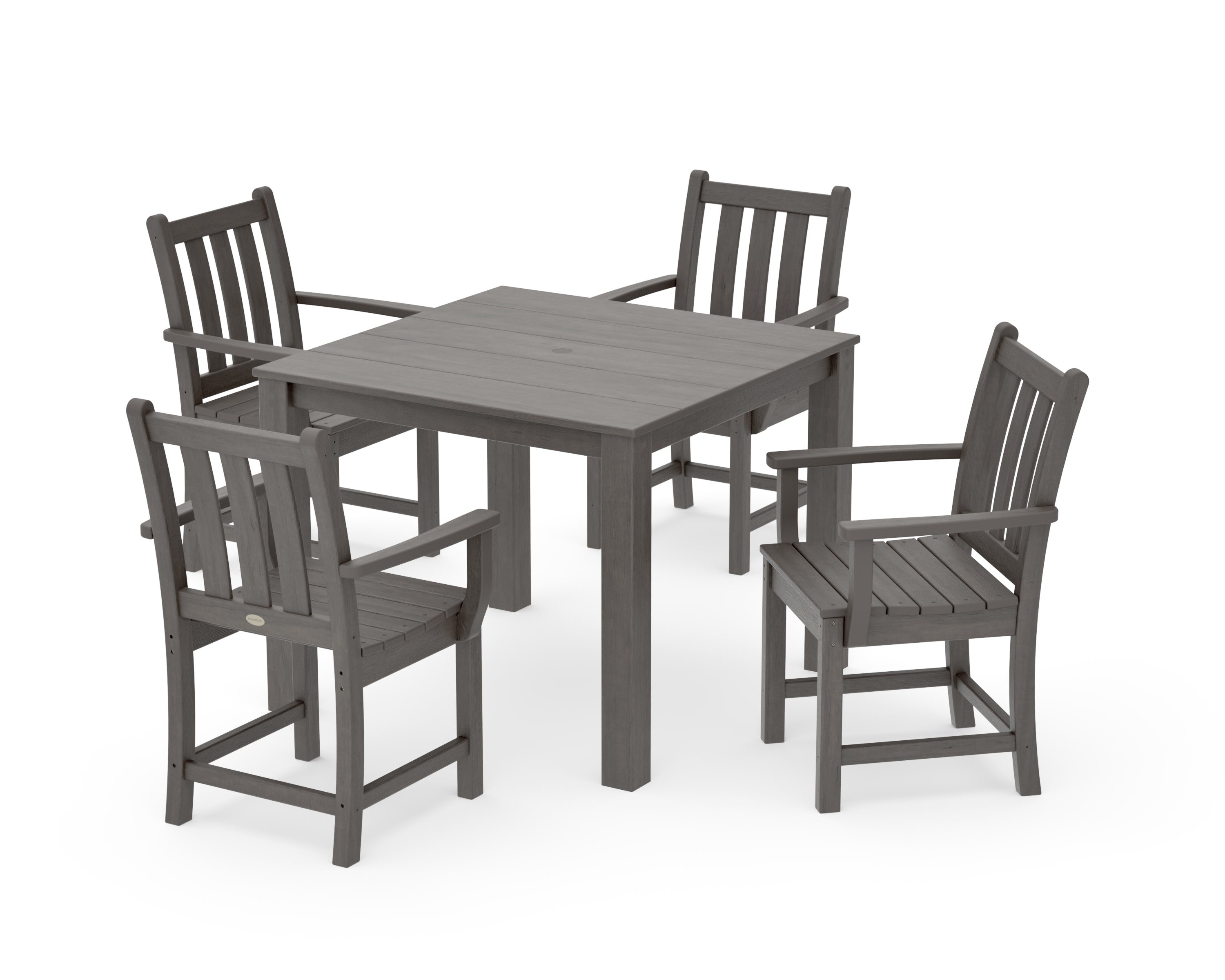 Traditional Garden 5-Piece Parsons Dining Set in Driftwood