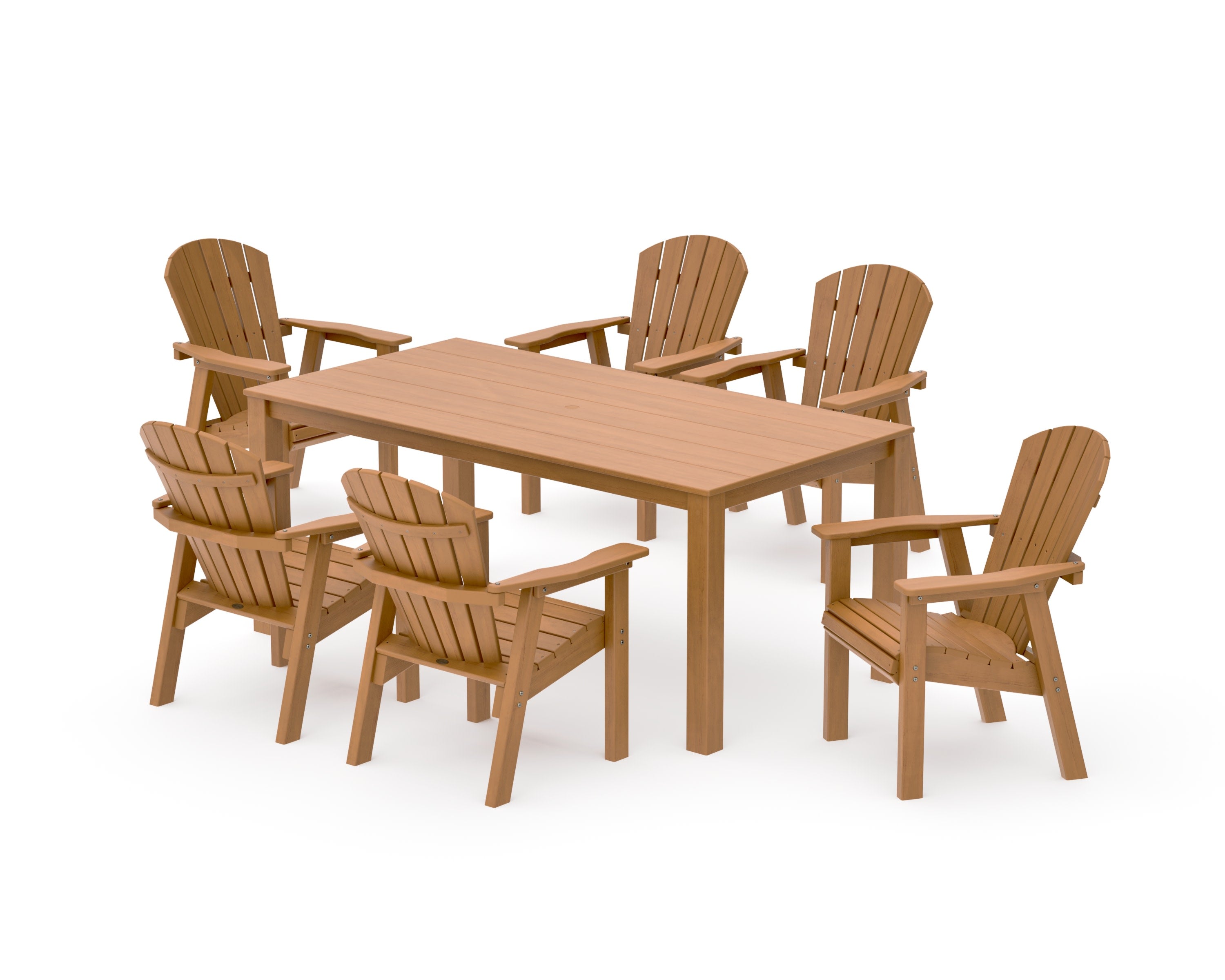 Seashell 7-Piece Parsons Dining Set in Natural