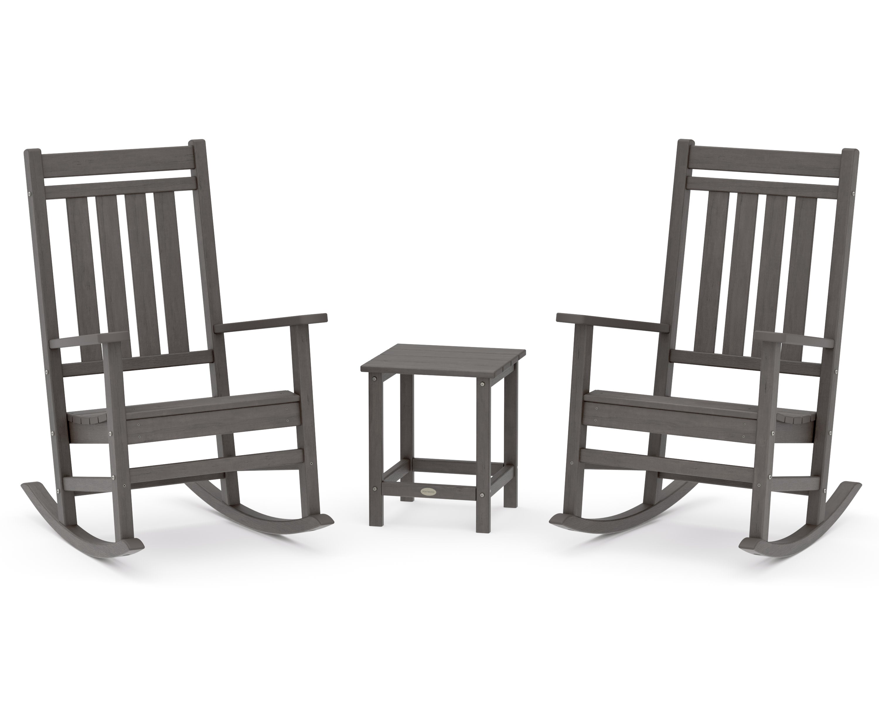 Estate 3-Piece Rocking Chair Set with Long Island 18" Side Table in Driftwood