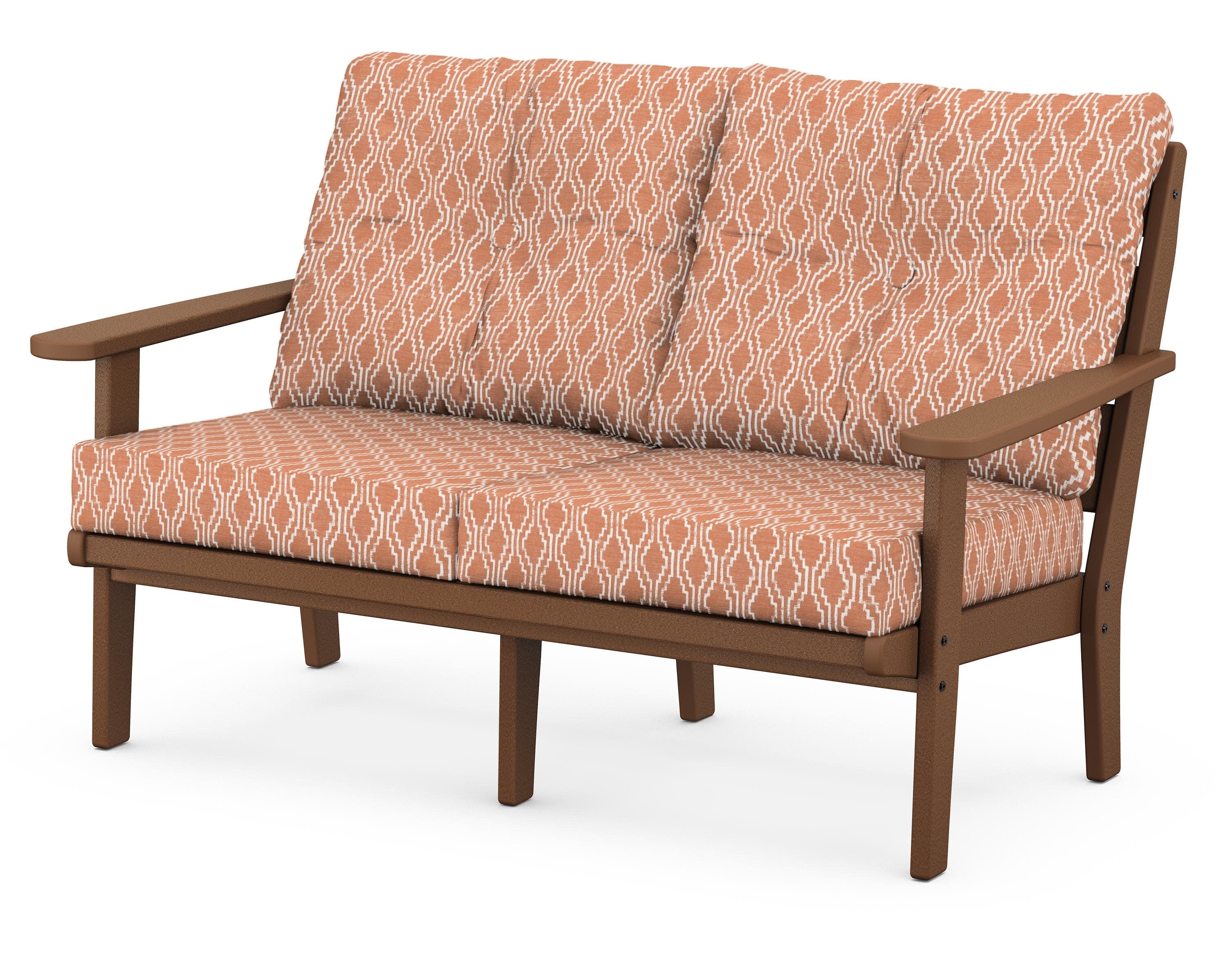 Lakeside Deep Seating Loveseat in Teak / Solve Clay