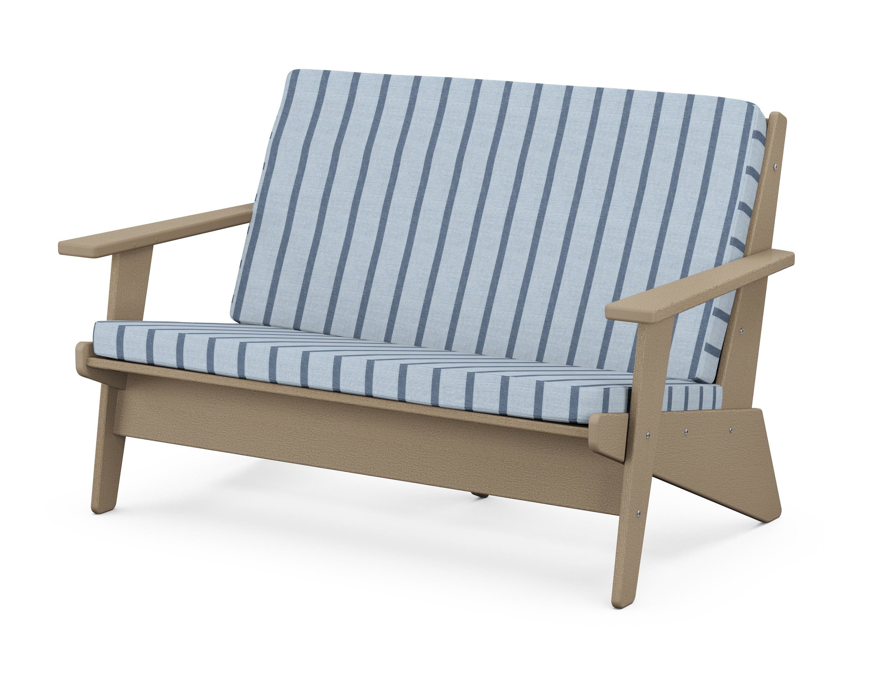 Riviera Modern Lounge Loveseat in Vintage Sahara / Unwind Sky