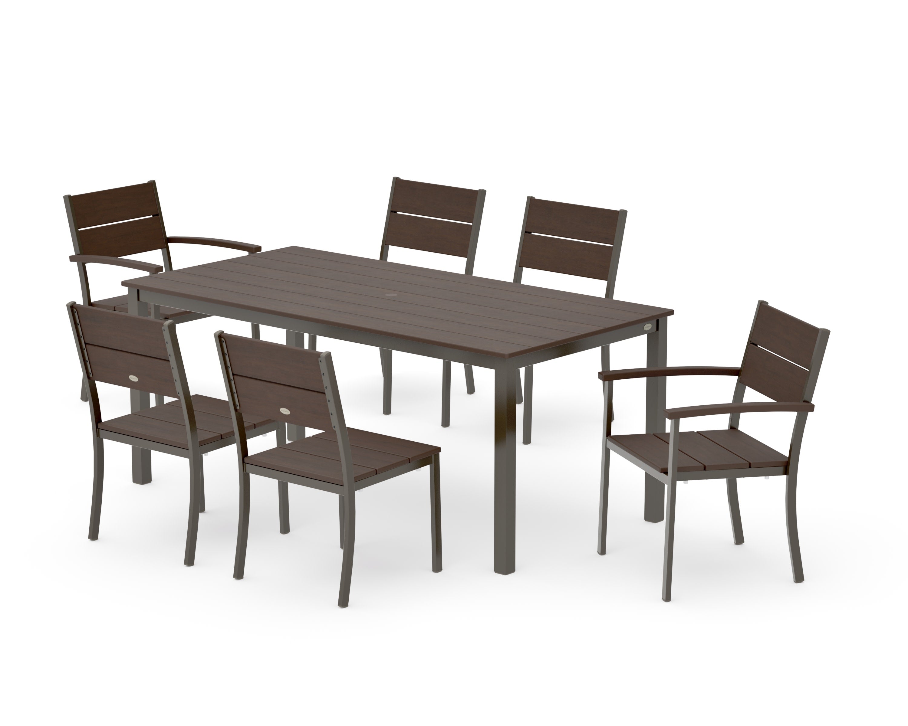 Main Street 7-Piece Dining Set in Bronze / Kona