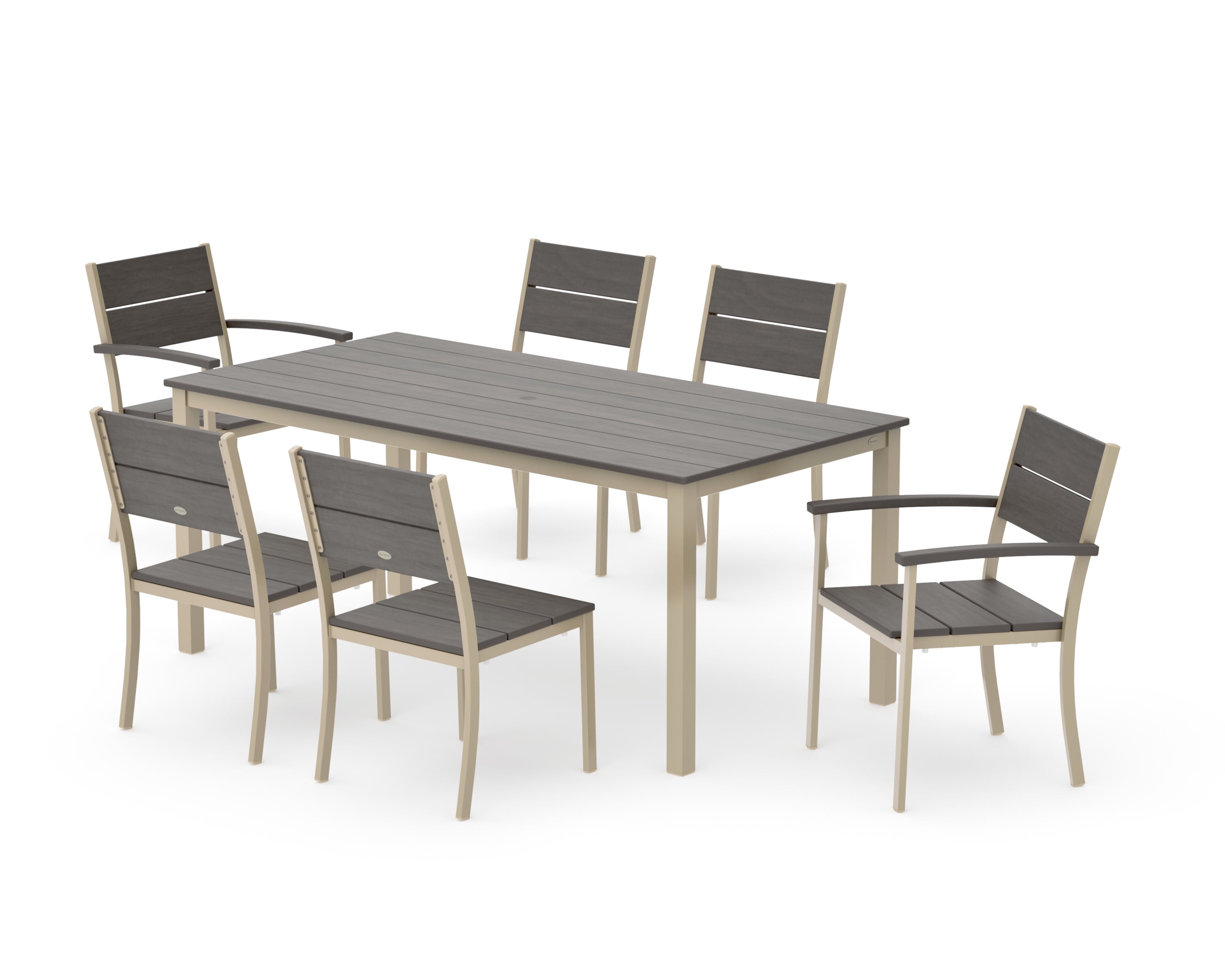 Main Street 7-Piece Dining Set in Sand / Driftwood