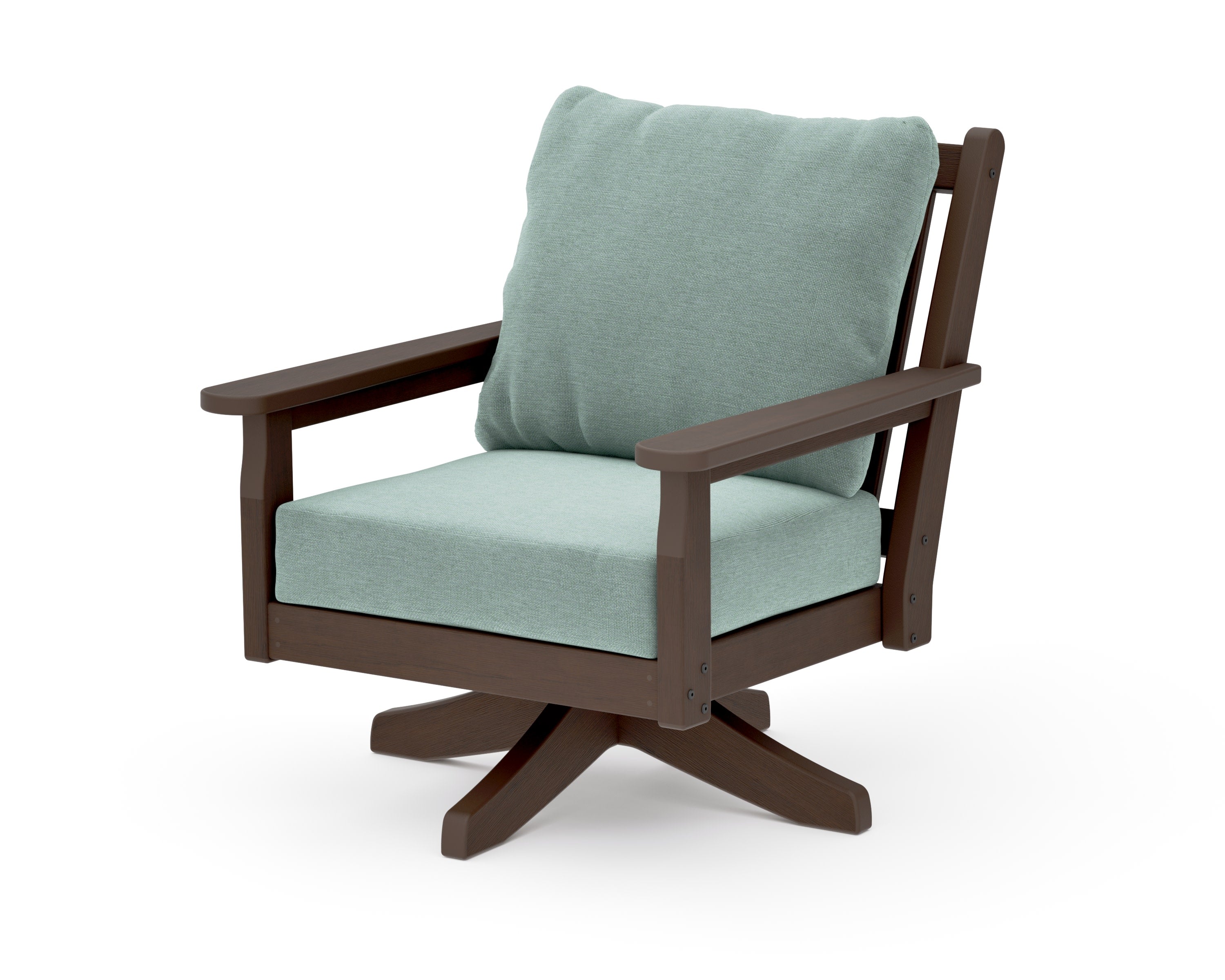 Chippendale Deep Seating Swivel Chair in Kona / Glacier Spa
