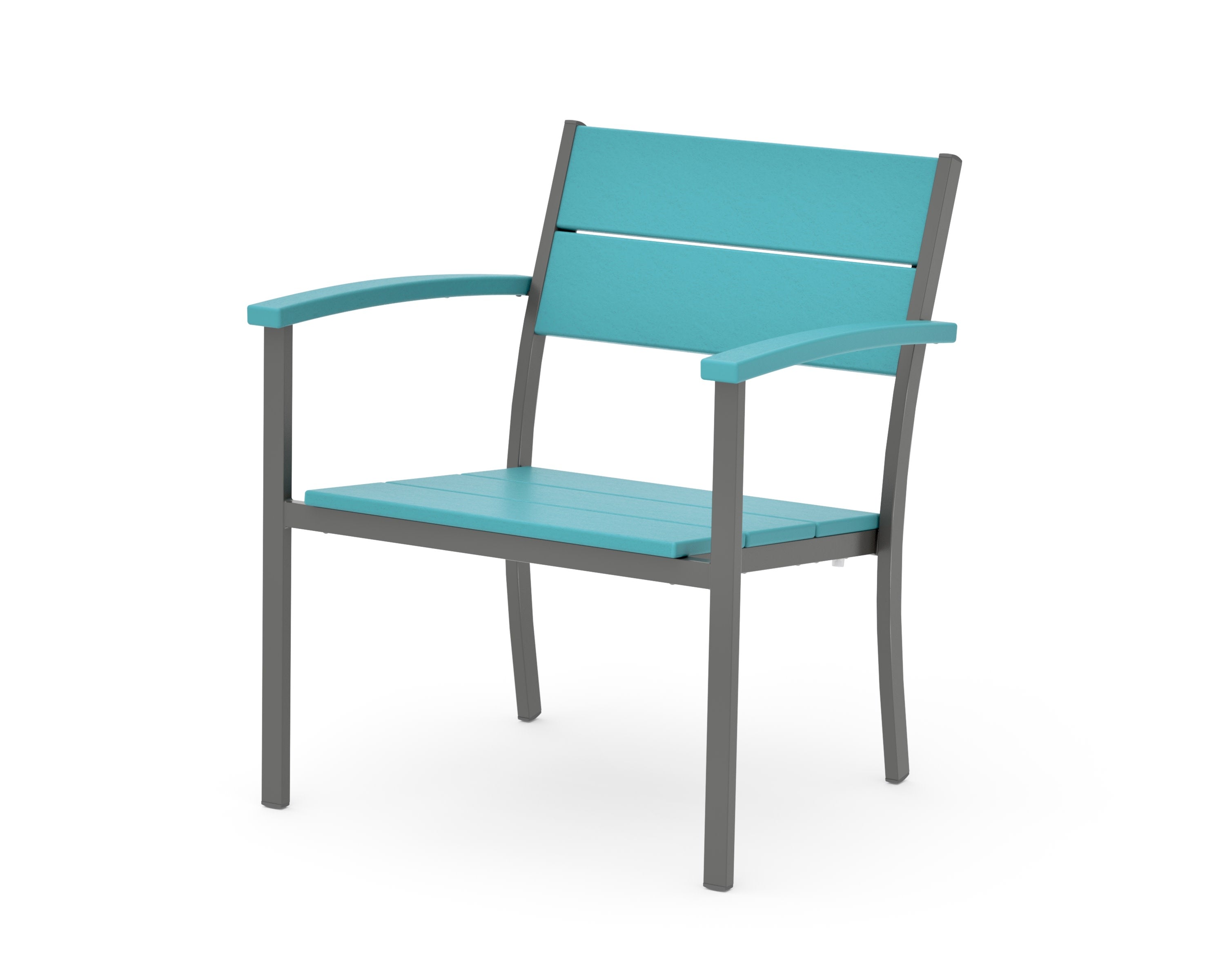 Main Street Stacking Lounge Arm Chair in Charcoal / Aruba