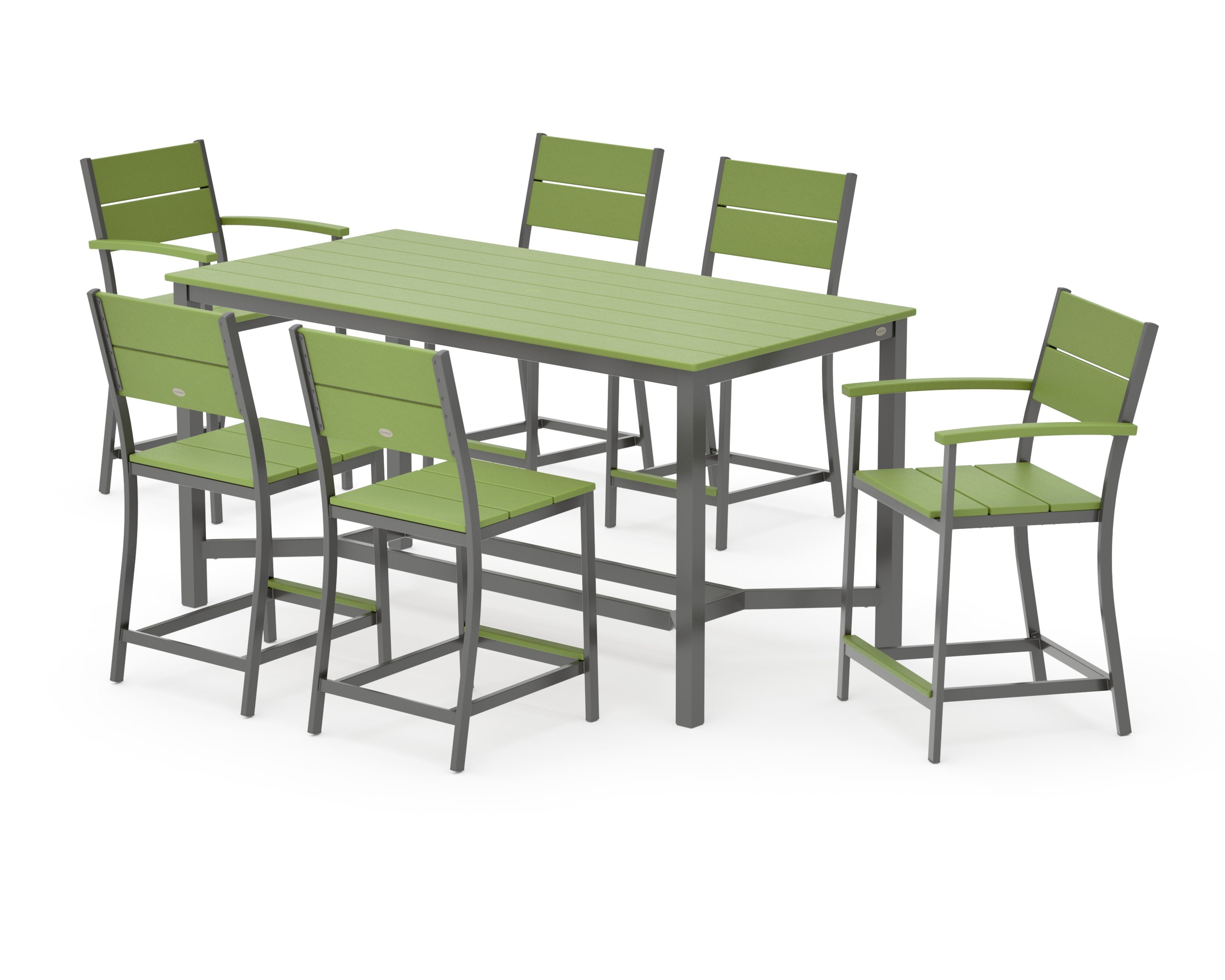 Main Street 7-Piece Counter Set in Charcoal / Lime